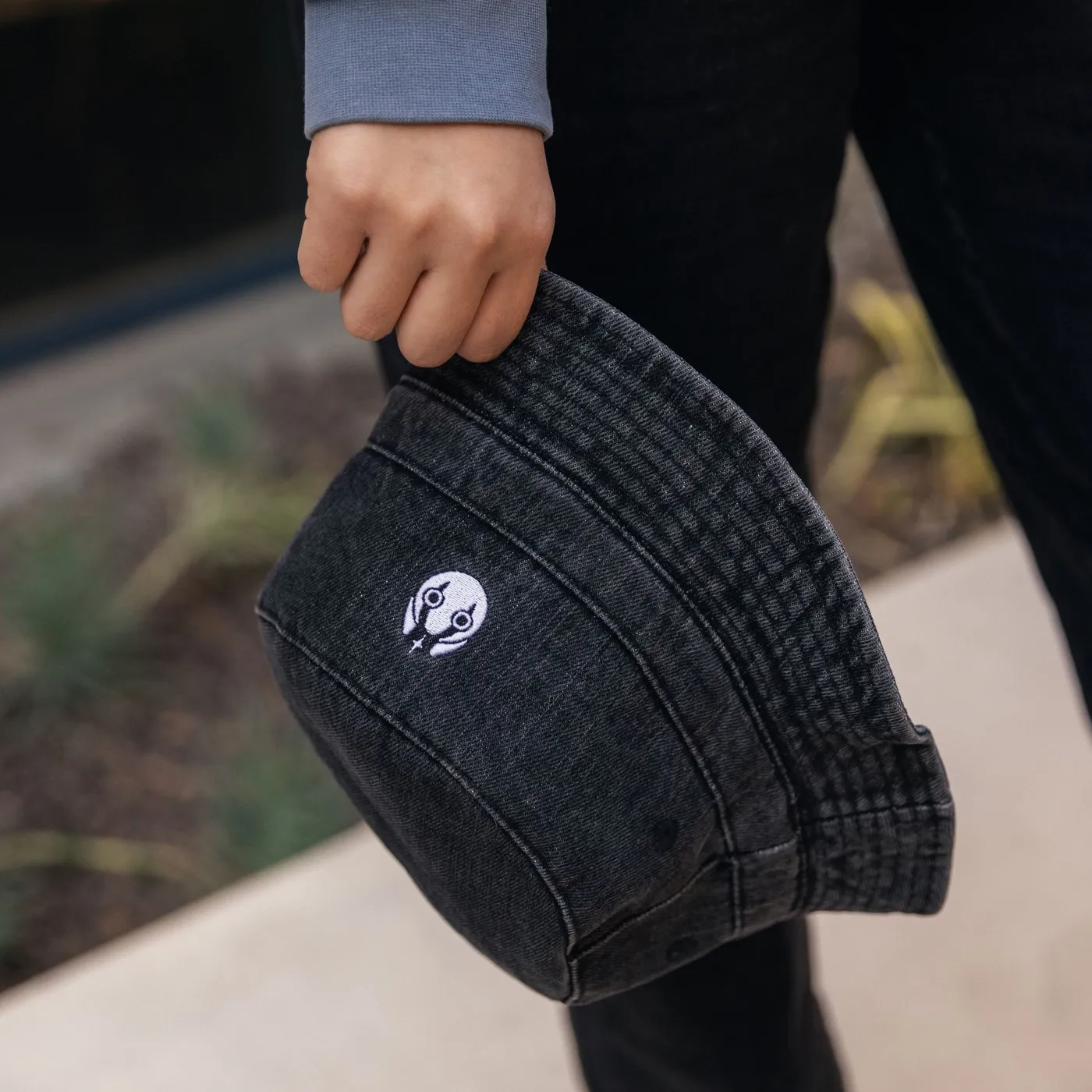 Dabin - Reversible Embroidered Black Denim Bucket Hat