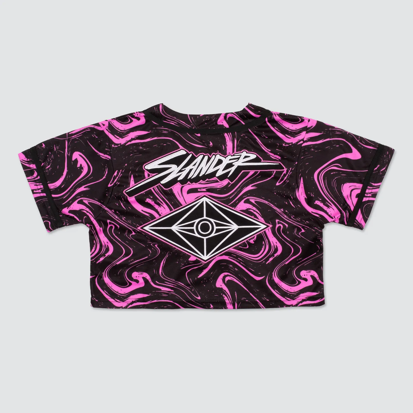 SLANDER SPACEMAN CROP JERSEY - PINK/BLACK MARBLE