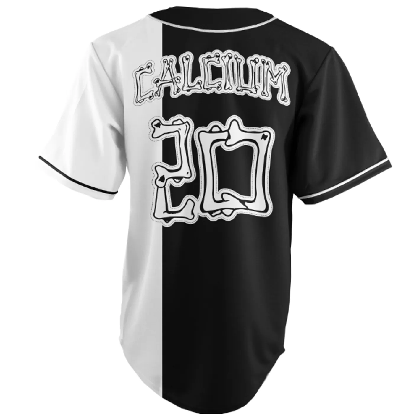 Calcium Black/White Baseball Jersey