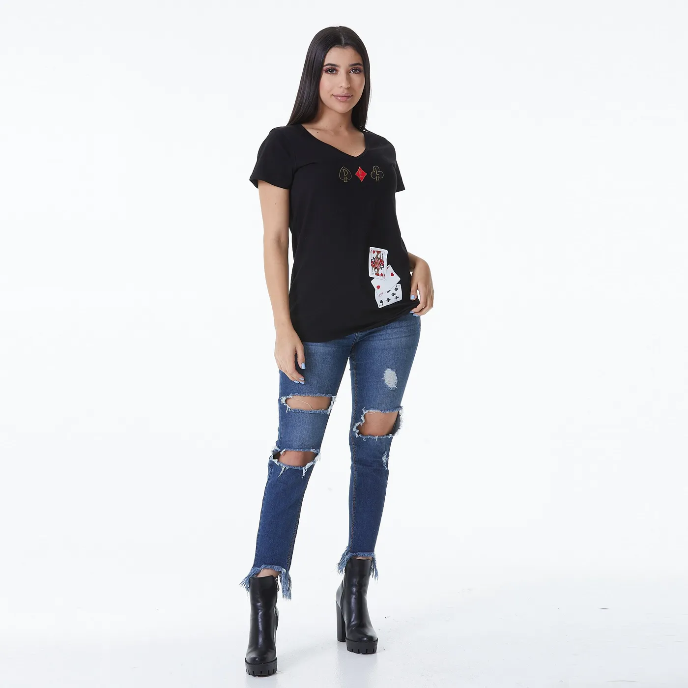 DEL Records Wo's Card Deck Tee