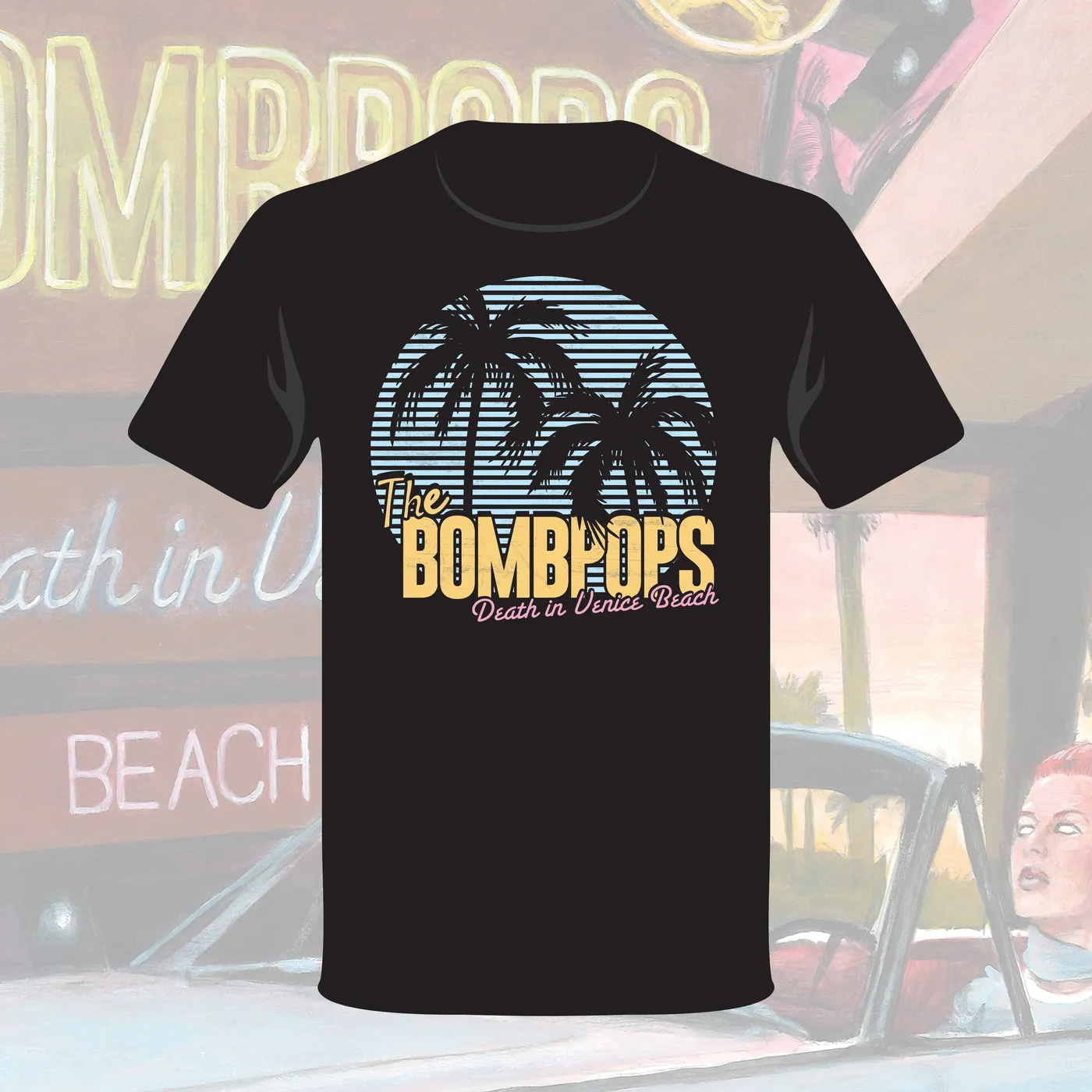 The Bombpops Death in Venice Beach T-Shirt (Black)