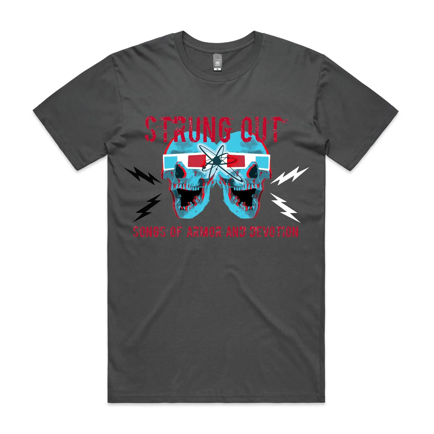 Strung Out 3D Skulls Tee (Charcoal)