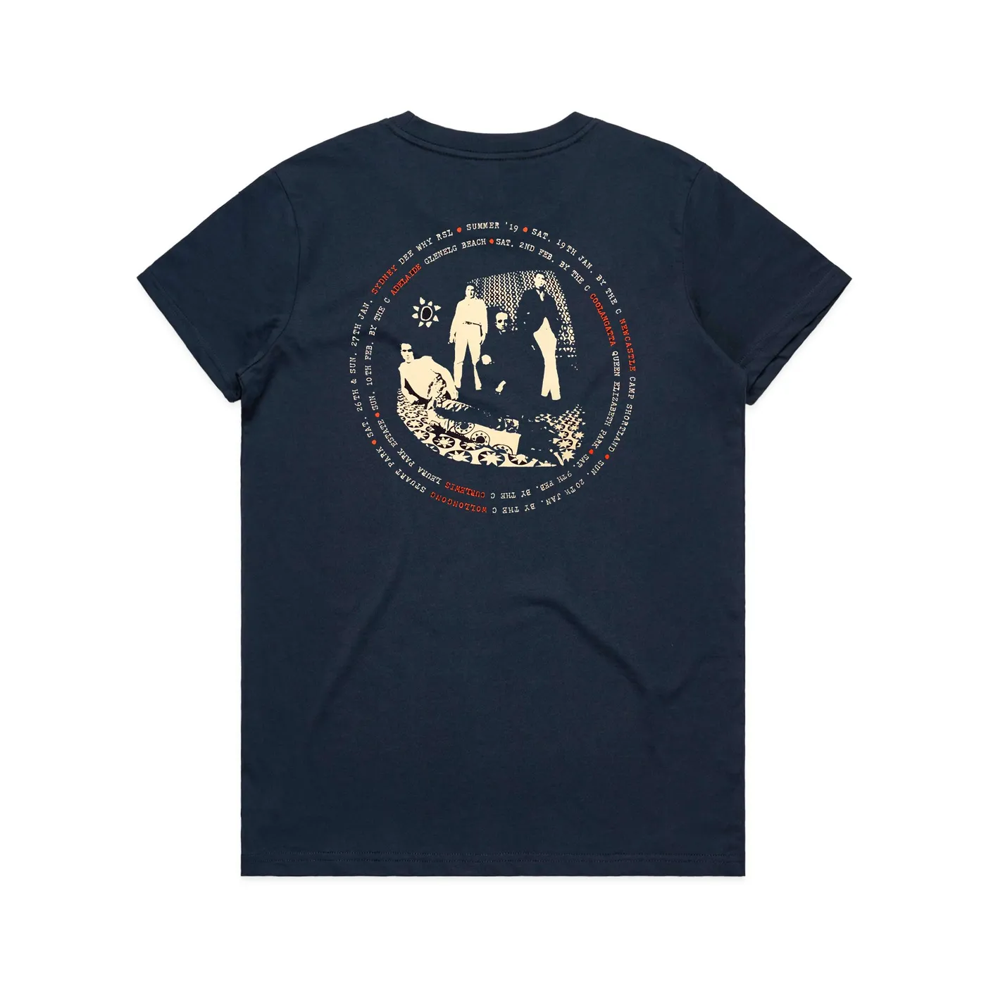 Sunnyboys Pocket Print Womens T-shirt (Navy)