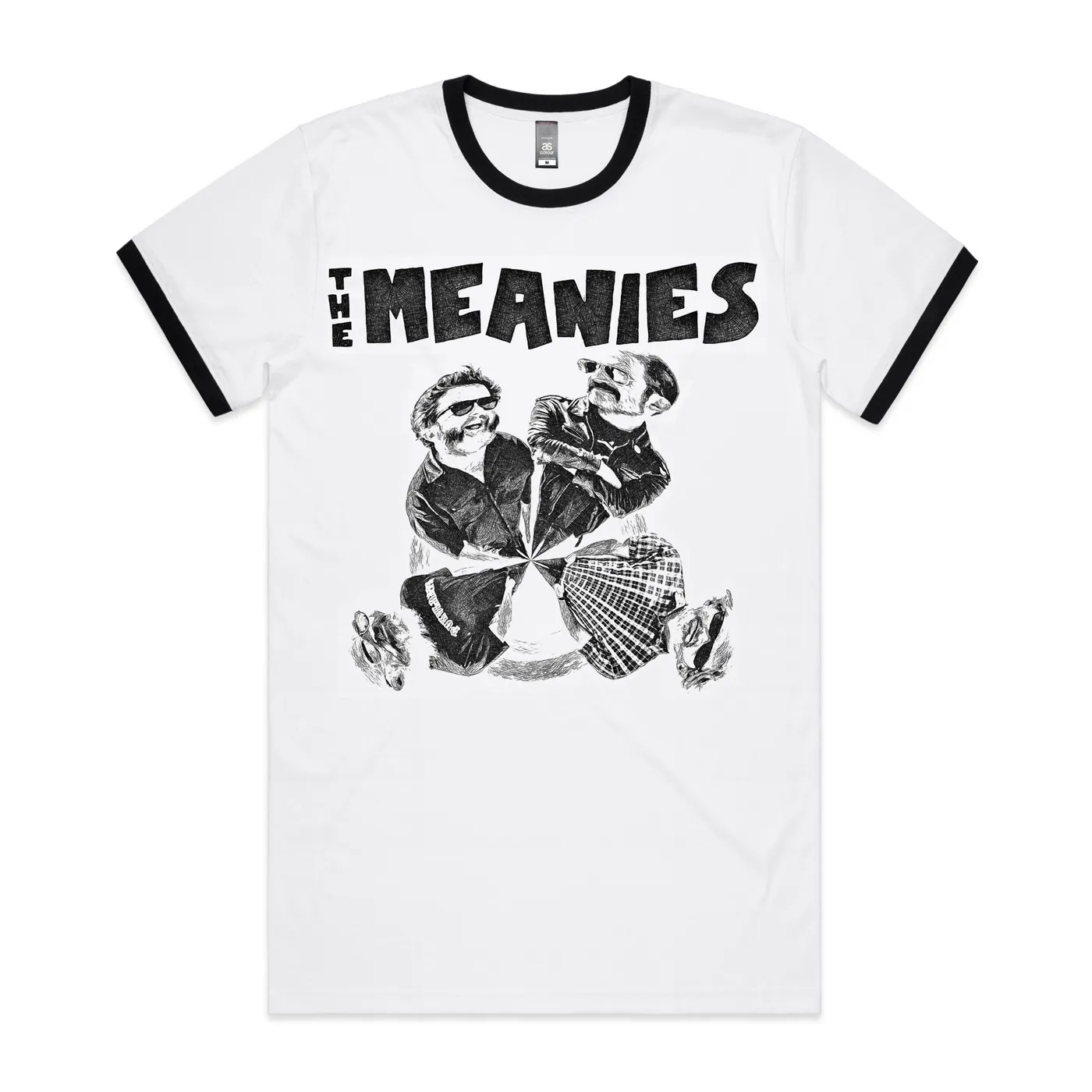The Meanies Cruel To Be Caned T-shirt (White/Black Ringer)