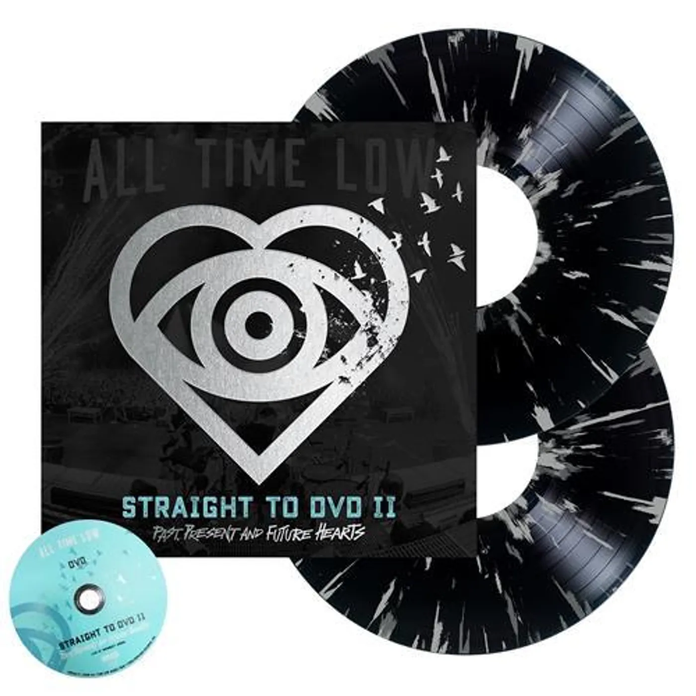 All Time Low Straight To DVD II 2LP + DVD (Black w/ Silver Splatter)