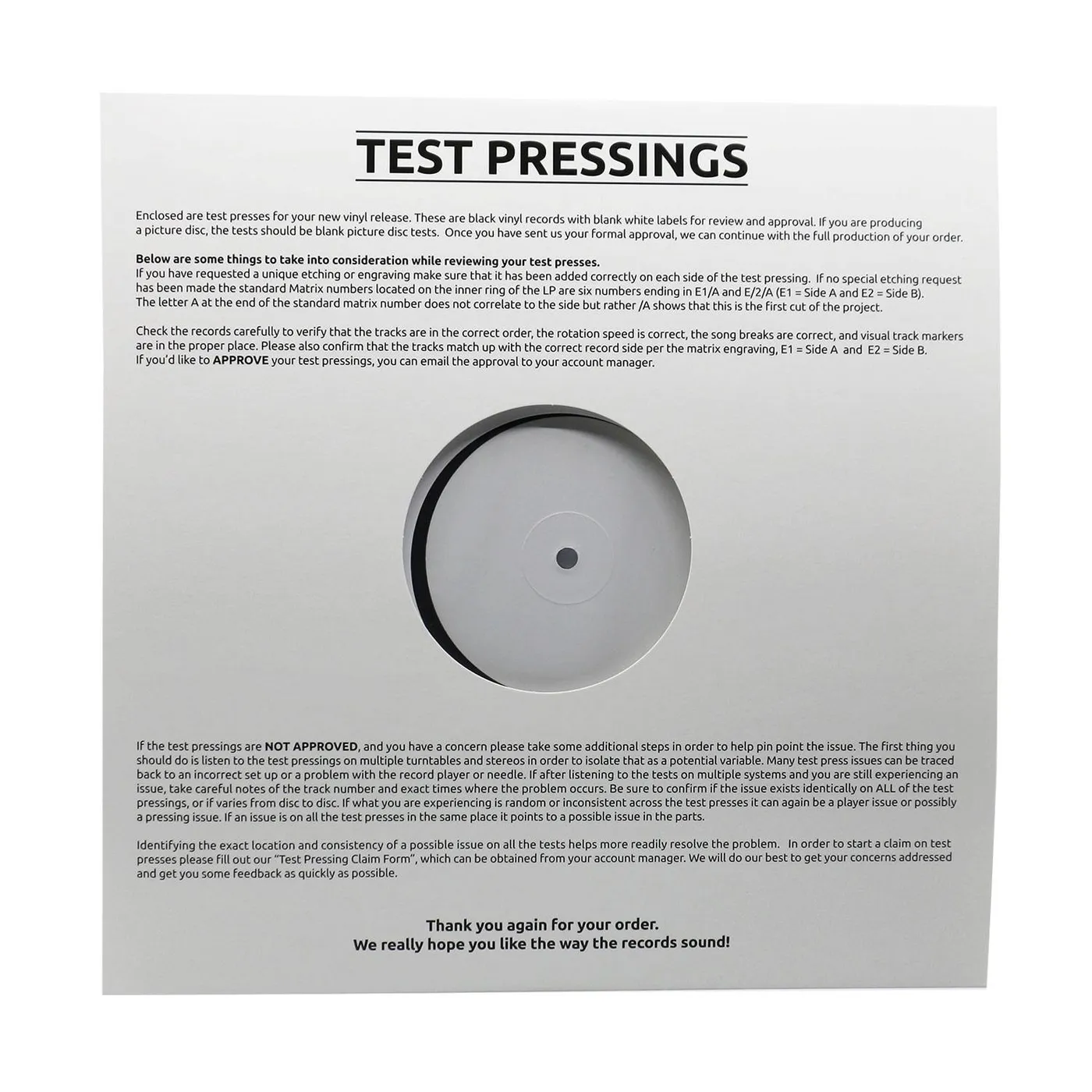 Teeth & Tongue Give Up On Your Health LP - Test Pressing (Vinyl)