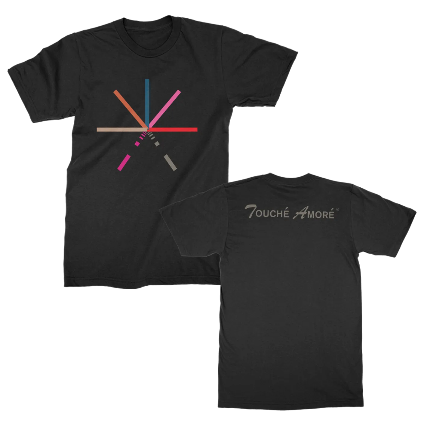 Touché Amoré 7 Color Asterisk T-shirt (Black)