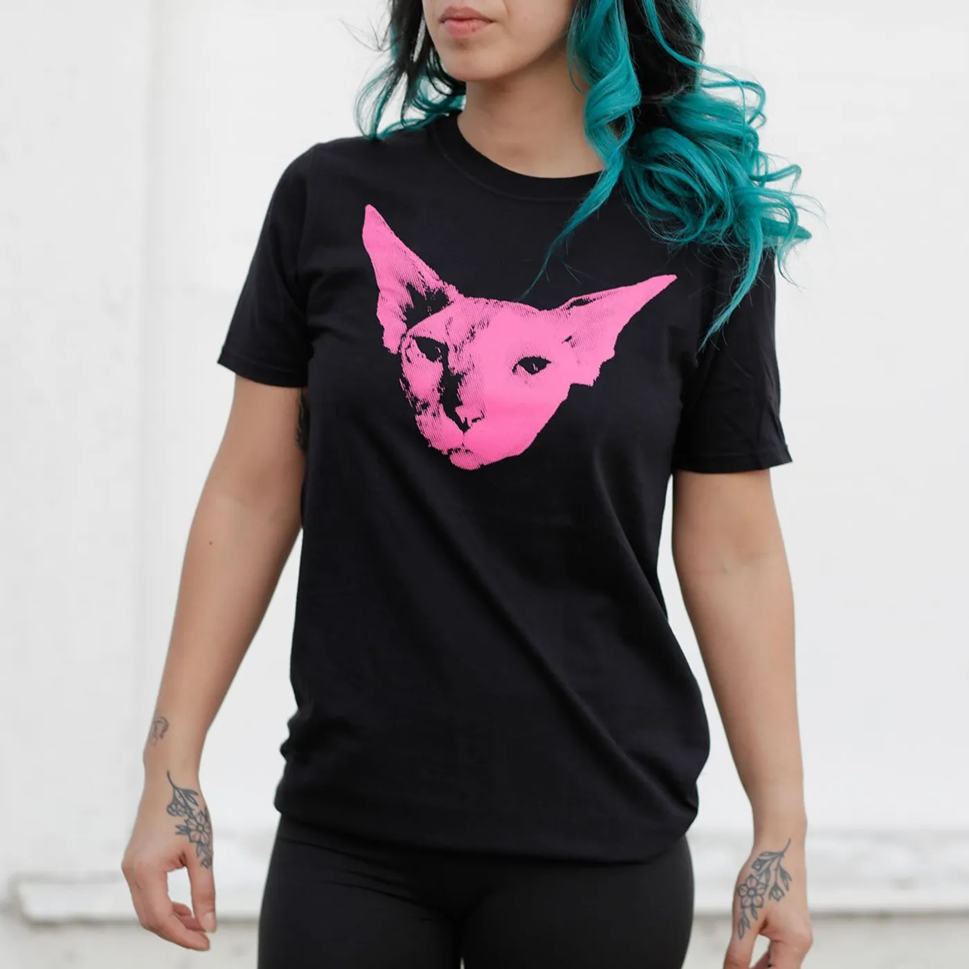 L7 Fake Friends Cat T-Shirt (Black)