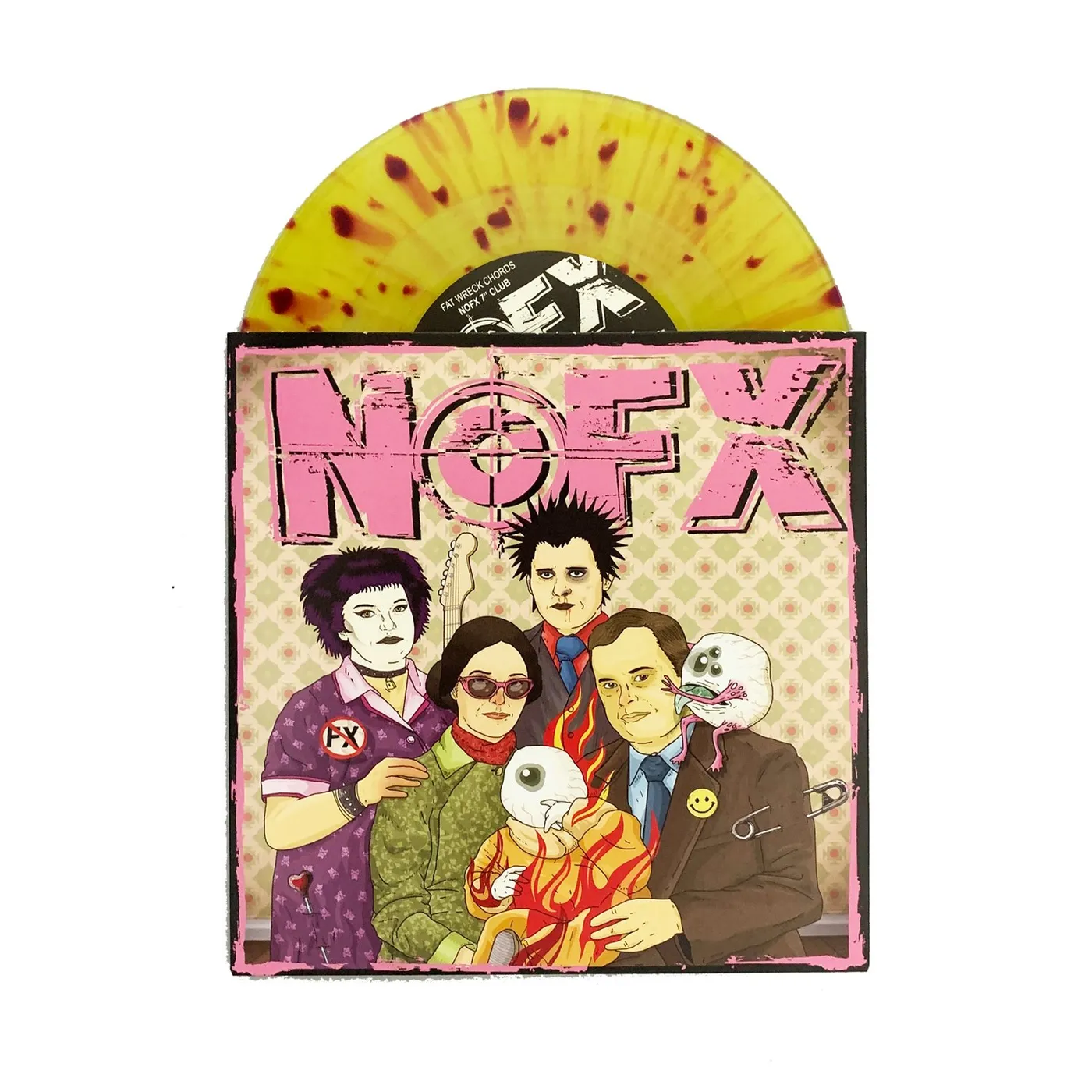 NOFX 7" of the Month #9 (Yellow w/ Red splatter) (Vinyl)