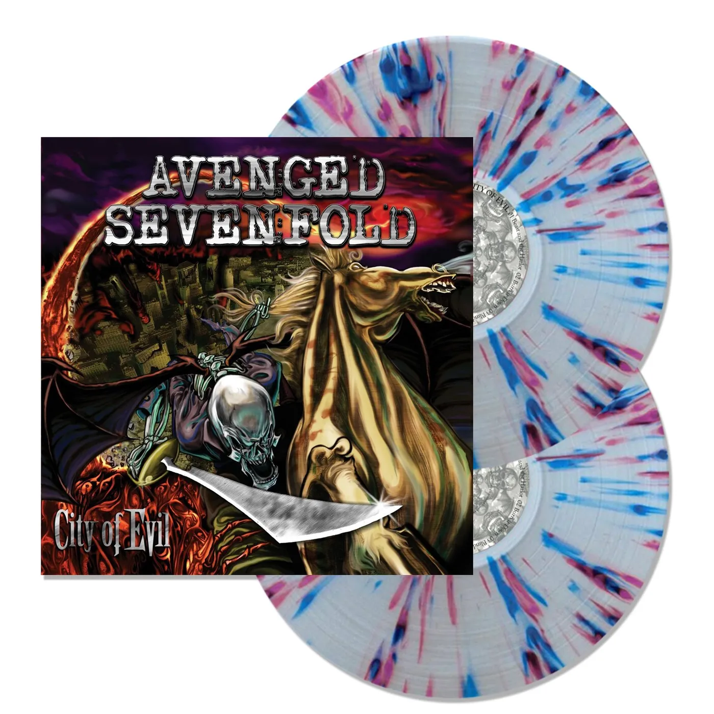 Avenged Sevenfold City Of Evil 2LP (Clear w/ Purple & Blue Splatter) (Vinyl)
