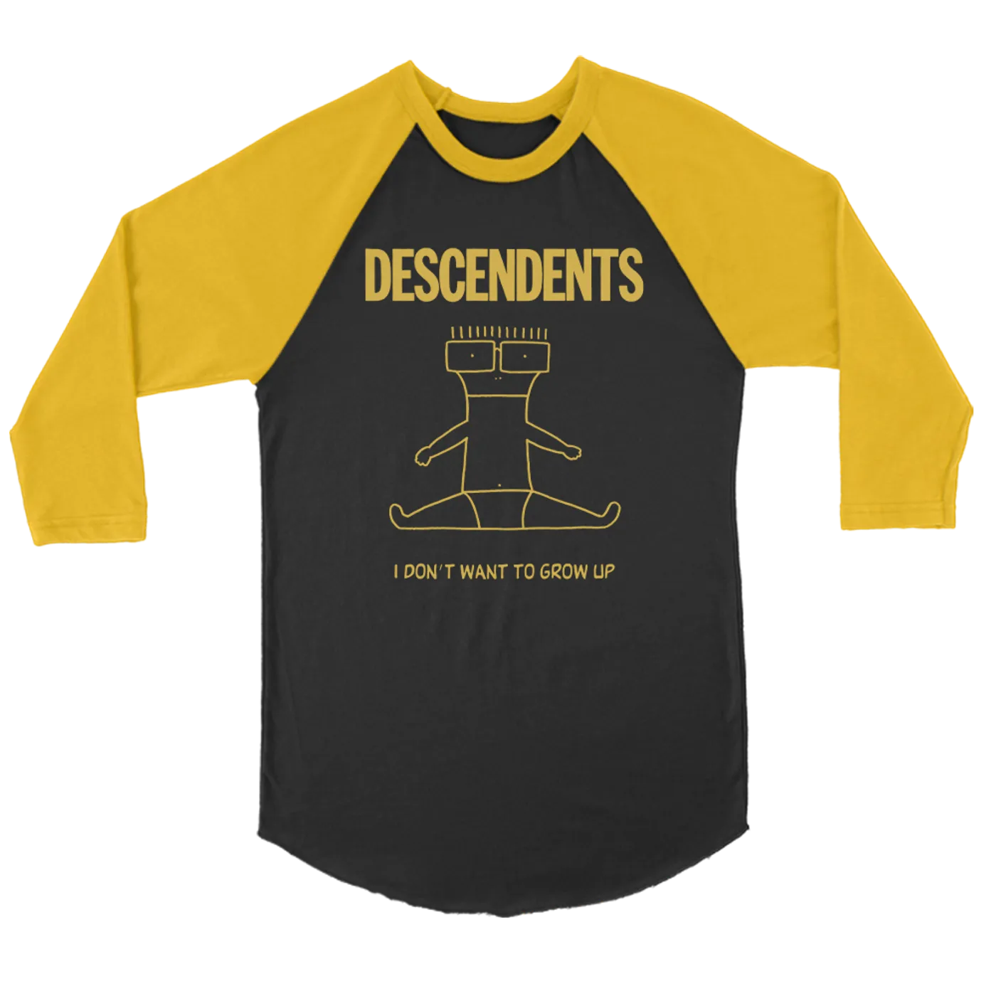 Descendents I Don’t Want To Grow Up Raglan (Black/Gold)