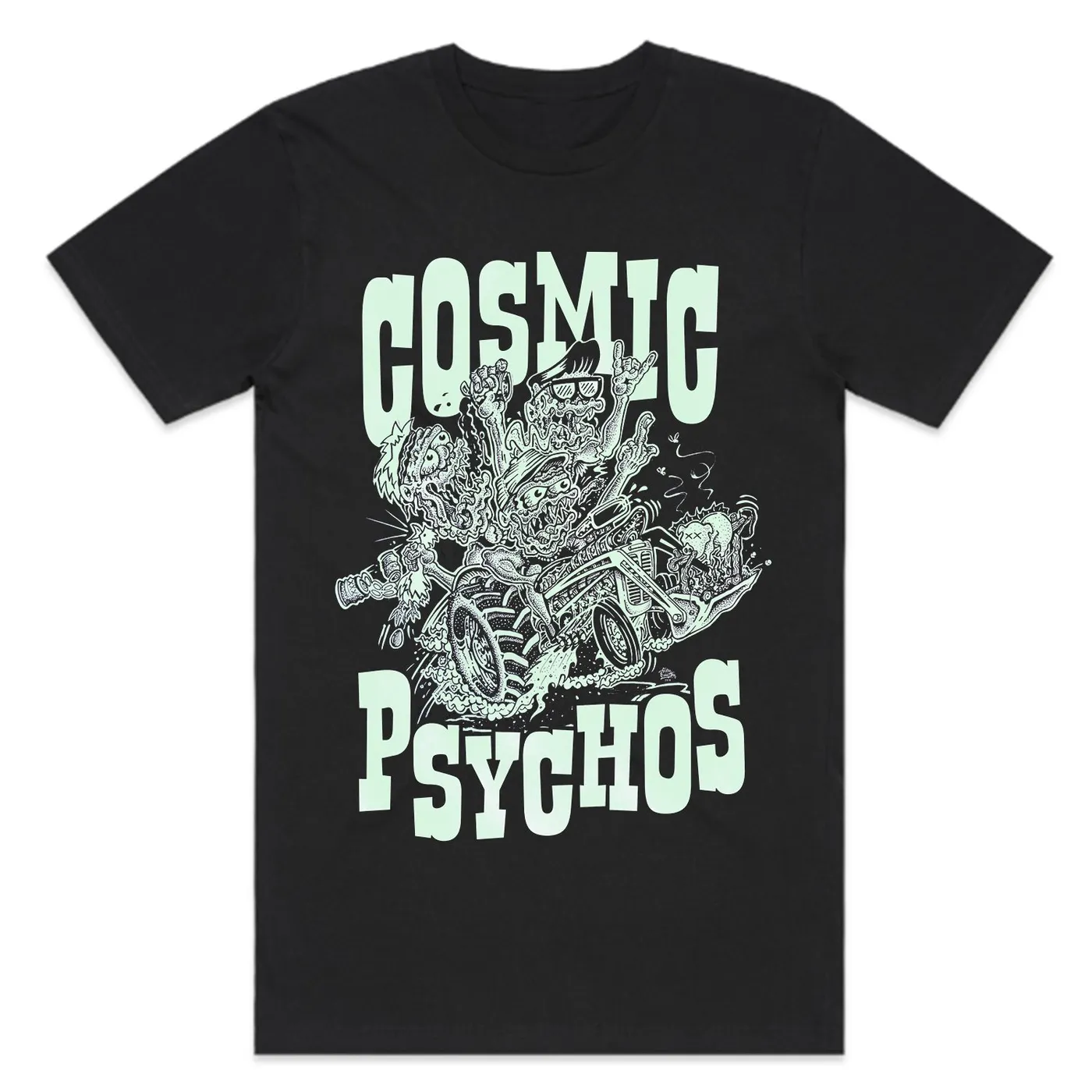 Cosmic Psychos Glow In The Dark Tee (Black)