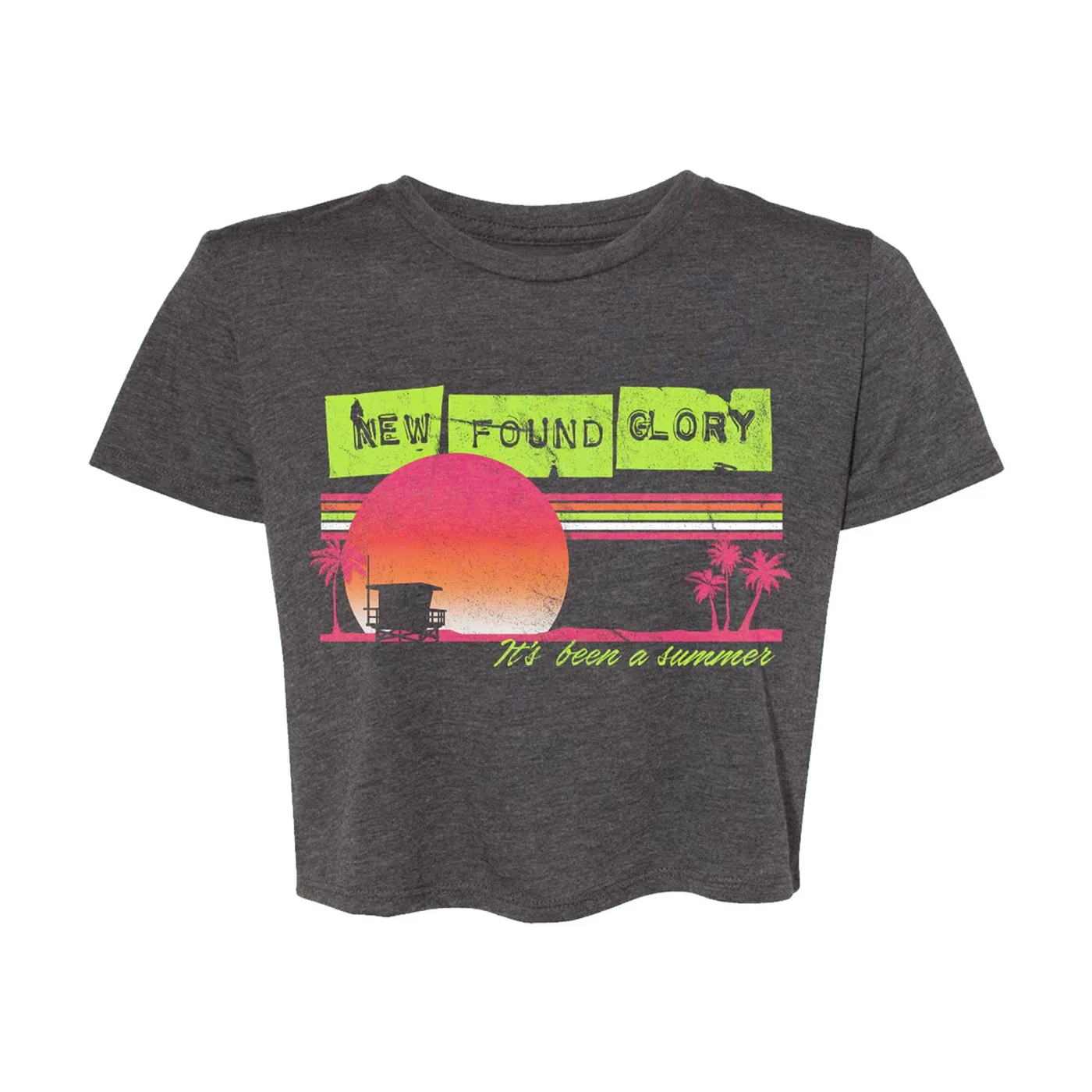 New Found Glory It's Been a Summer Women's Crop Tee (Dark Heather)