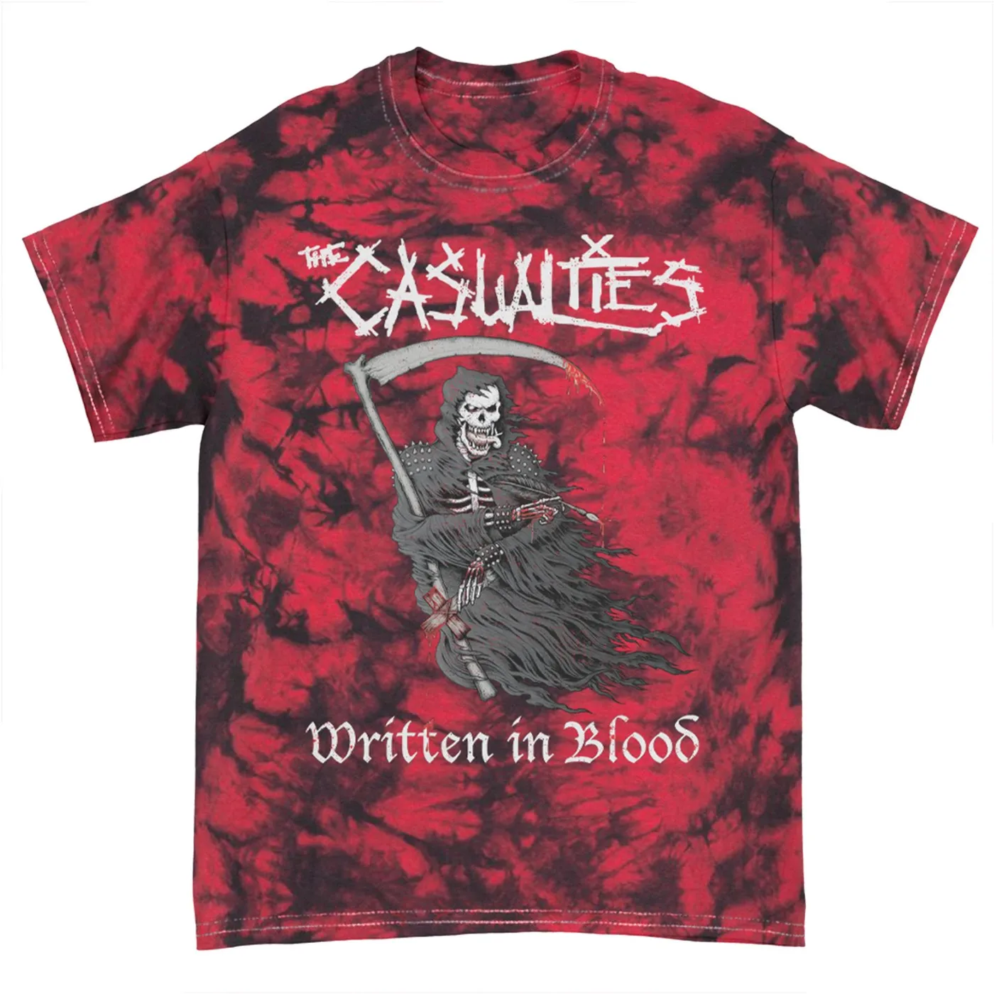 The Casualties Written in Blood Crystal Dye Tee (Red)
