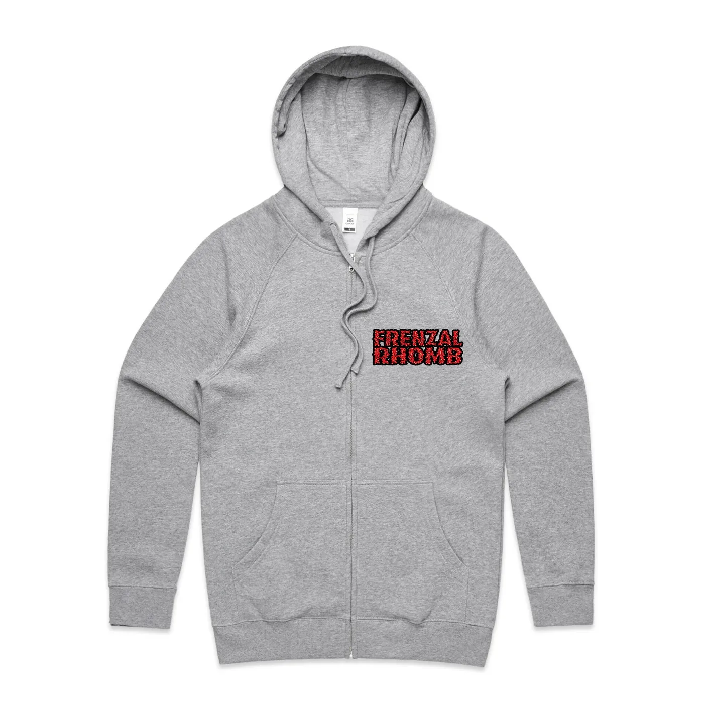 Frenzal Rhomb Red Logo Zip Hoodie (Grey)
