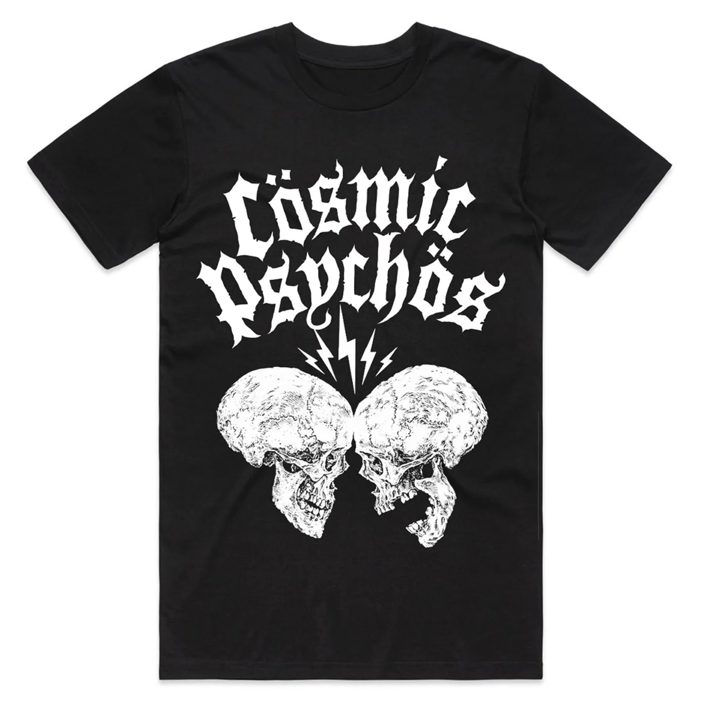 Cosmic Psychos Large Clashing Skulls T-Shirt (Black)