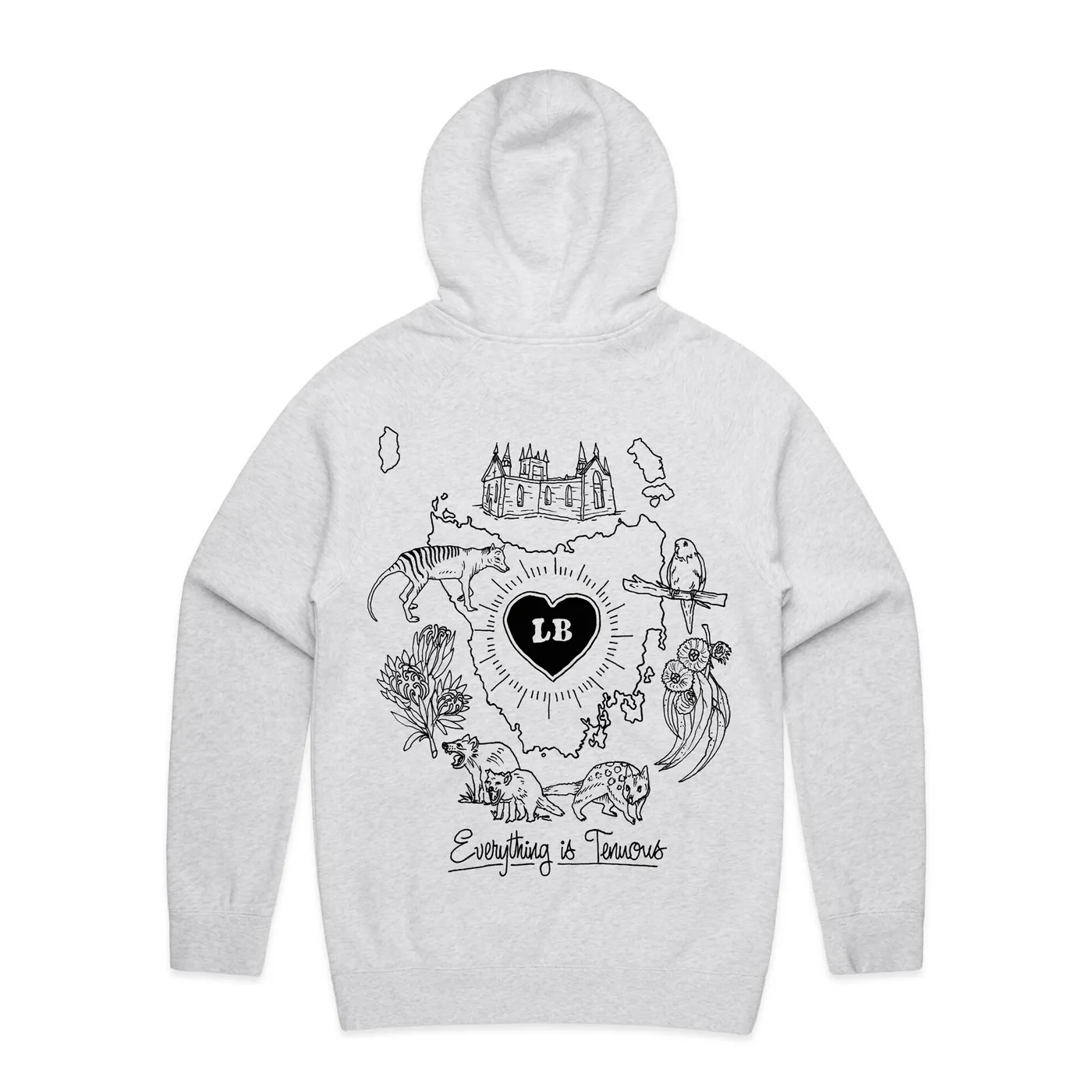 Luca Brasi Tassie Heart Hoodie (White Marle)