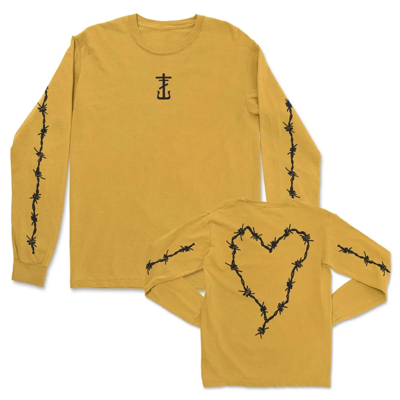 Frank Iero Barbed Wire Heart Long Sleeve (Gold)