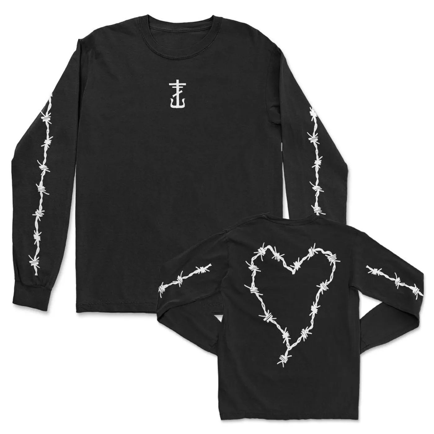Frank Iero Barbed Wire Heart Long Sleeve (Black)