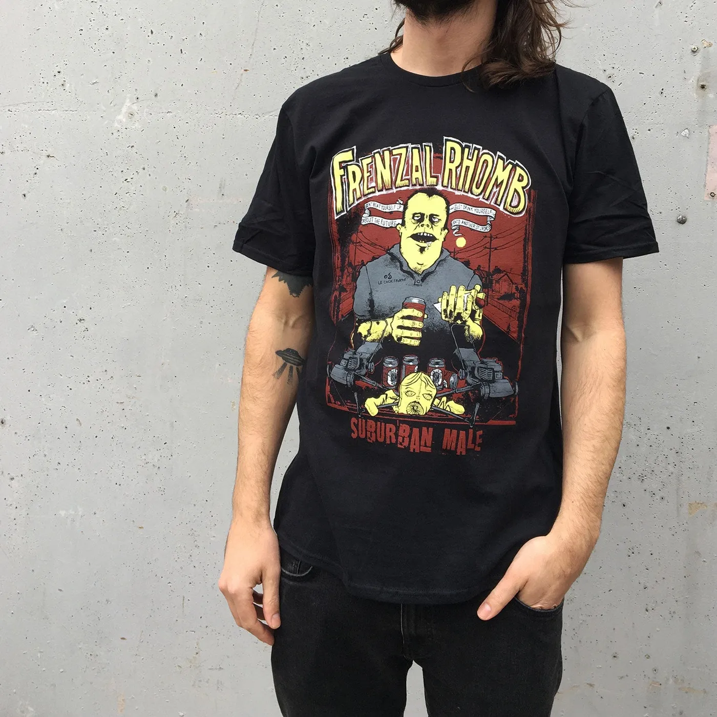 Frenzal Rhomb Suburban Male T-Shirt (Black)