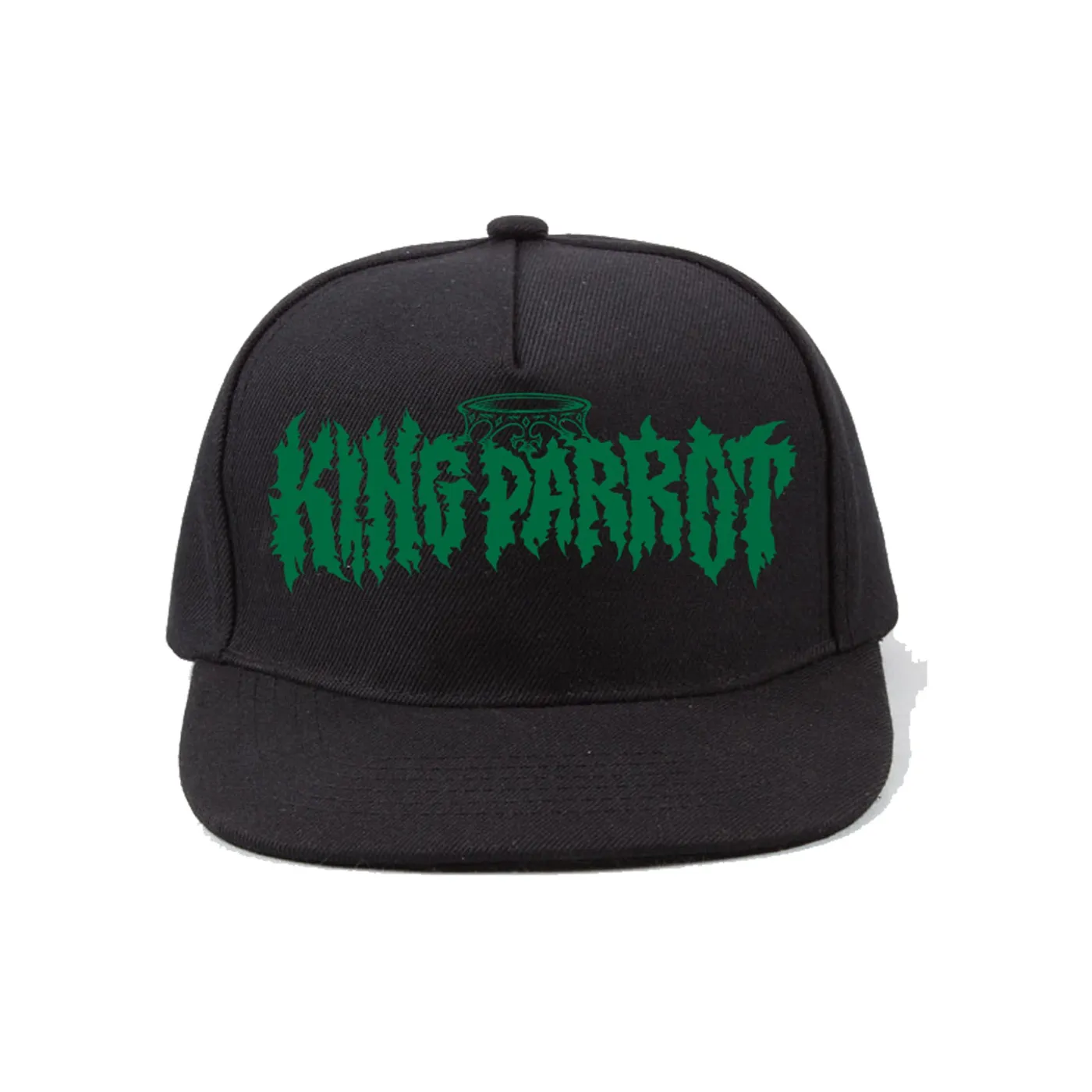 King Parrot Green Logo Snapback Hat (Black)