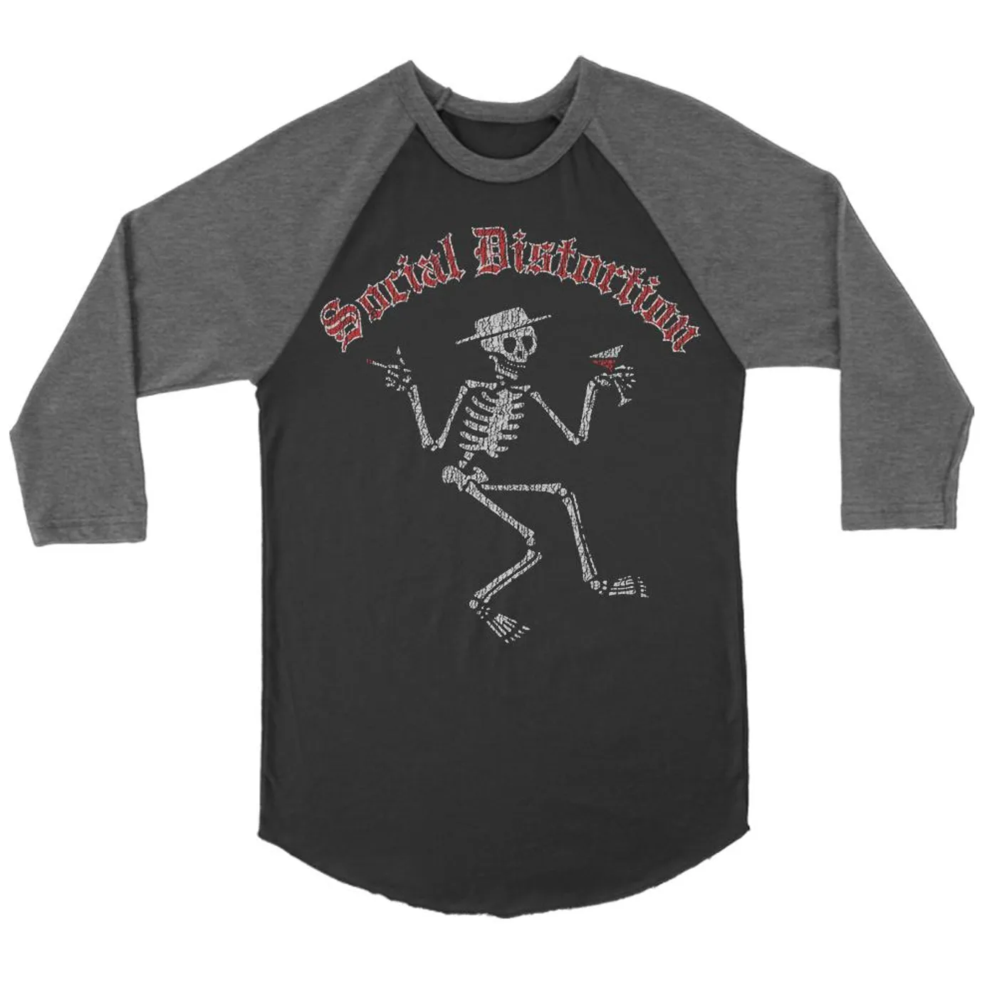 Social Distortion Skelly Vintage Raglan (Black/Grey)