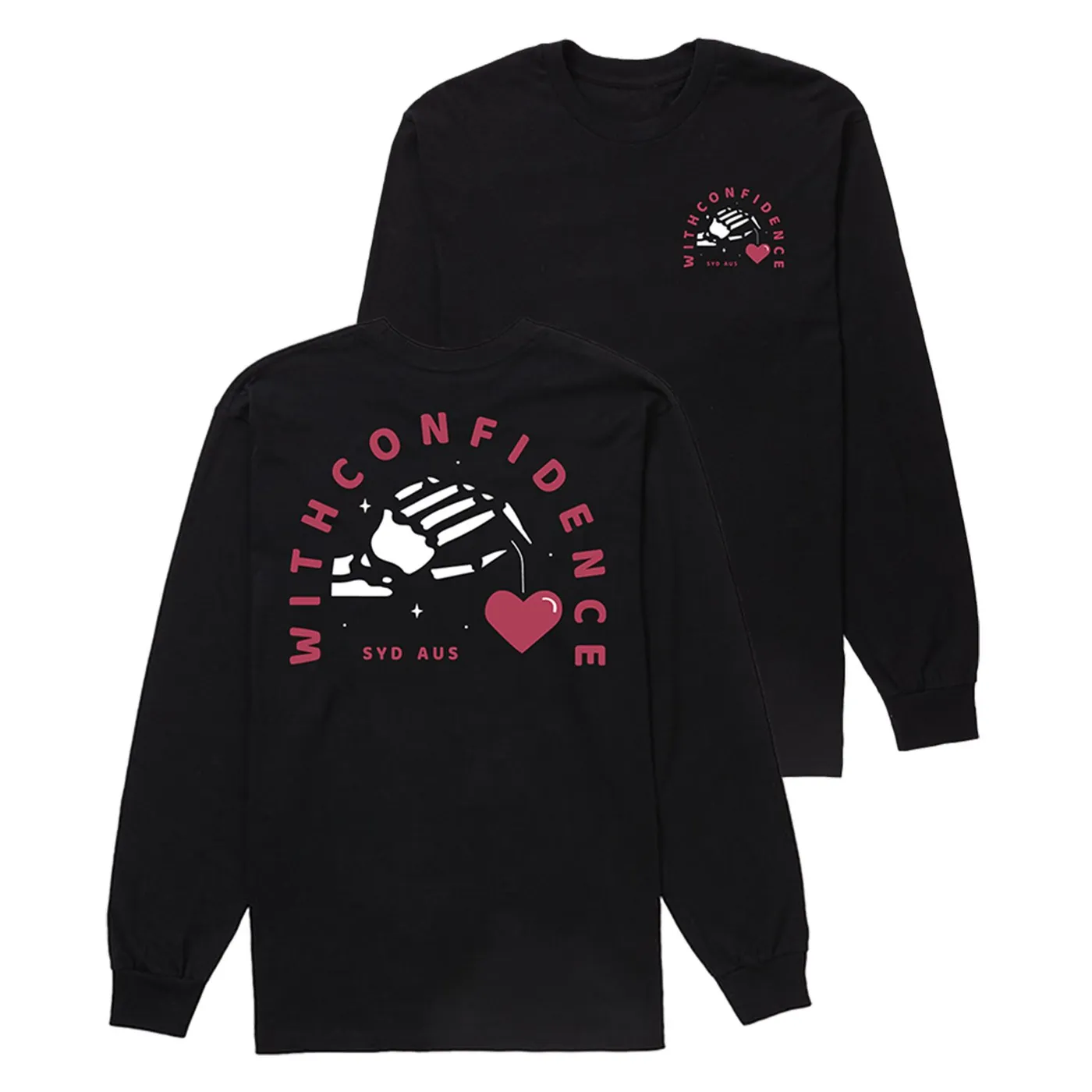 With Confidence Heart String Longsleeve (Black)