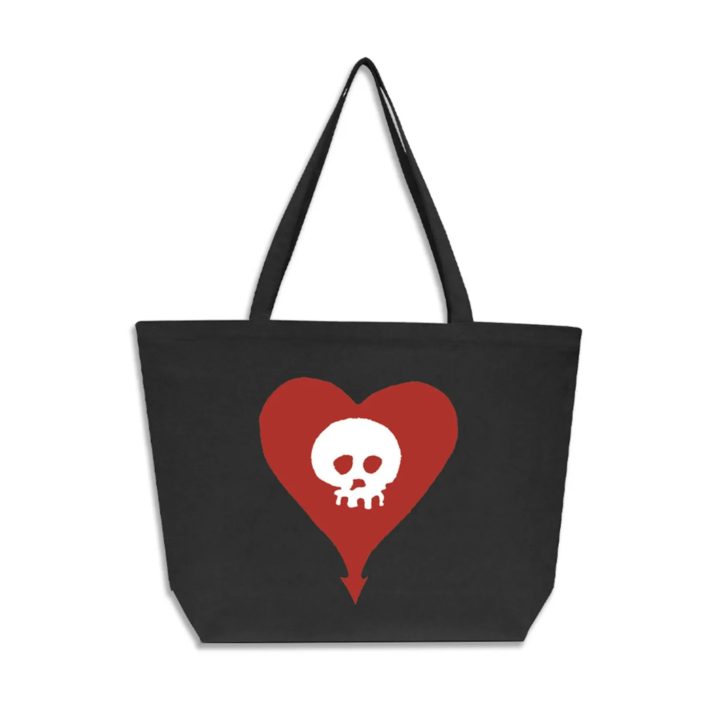 Alkaline Trio Heart Skull Oversized Tote Bag (Faded Black)