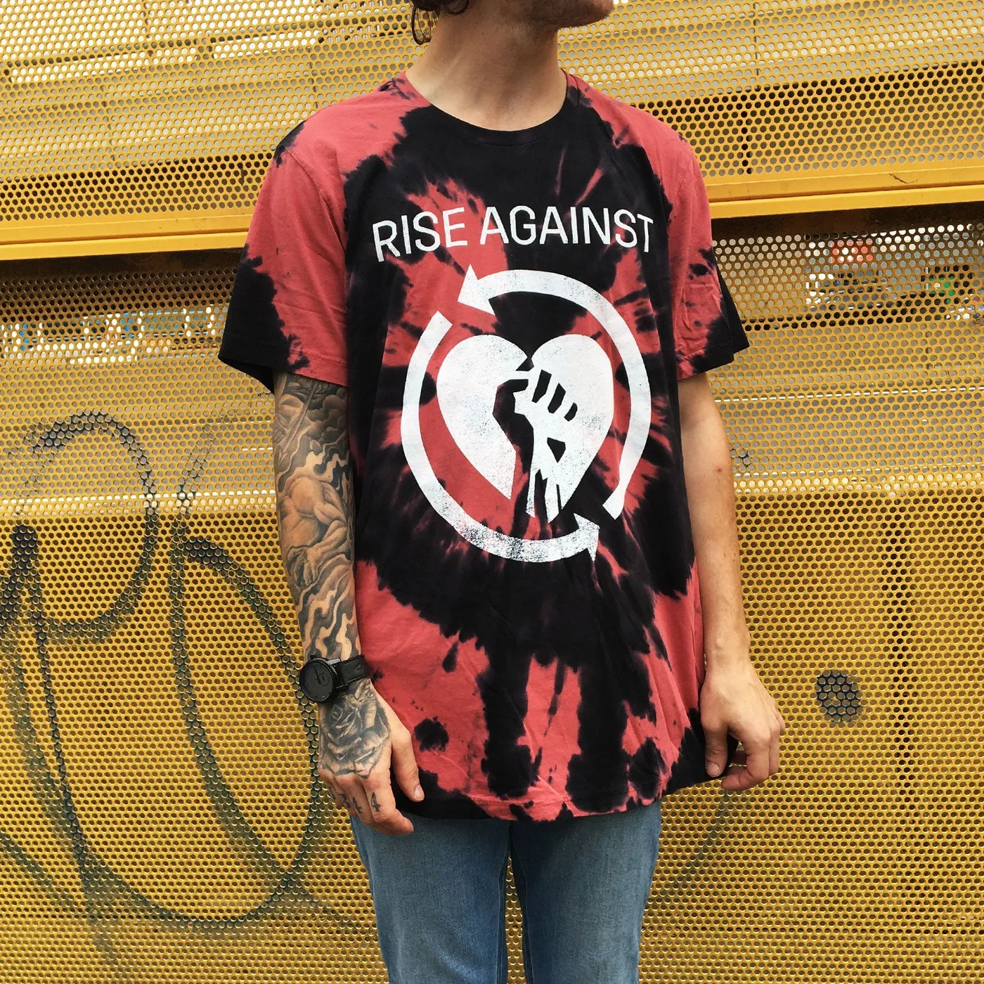 Rise Against Nowhere Generation Heart Fist T-Shirt (Maroon Dye)