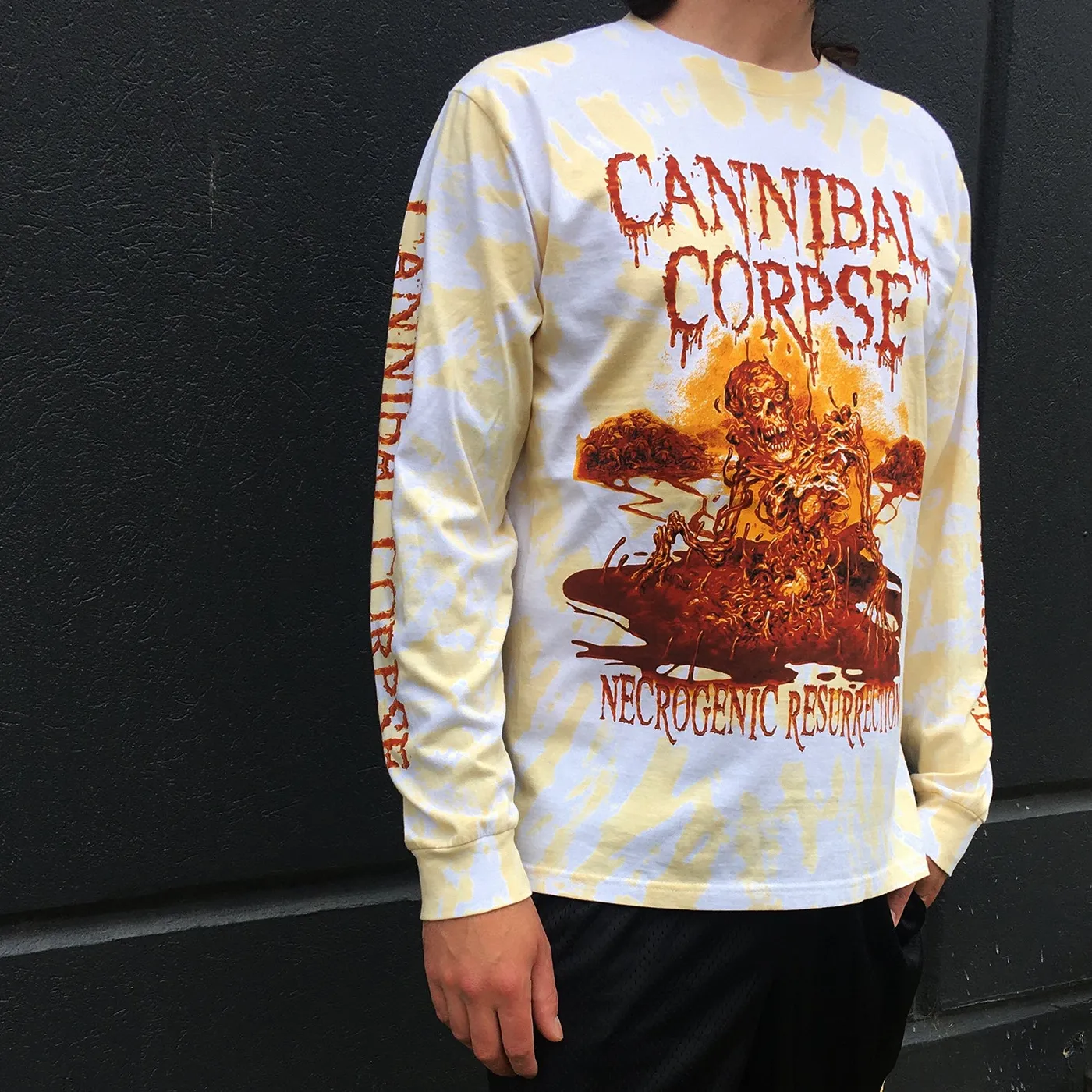 Cannibal Corpse Necrogenic Ressurrection Dyed Long Sleeve (Natural/Piss)