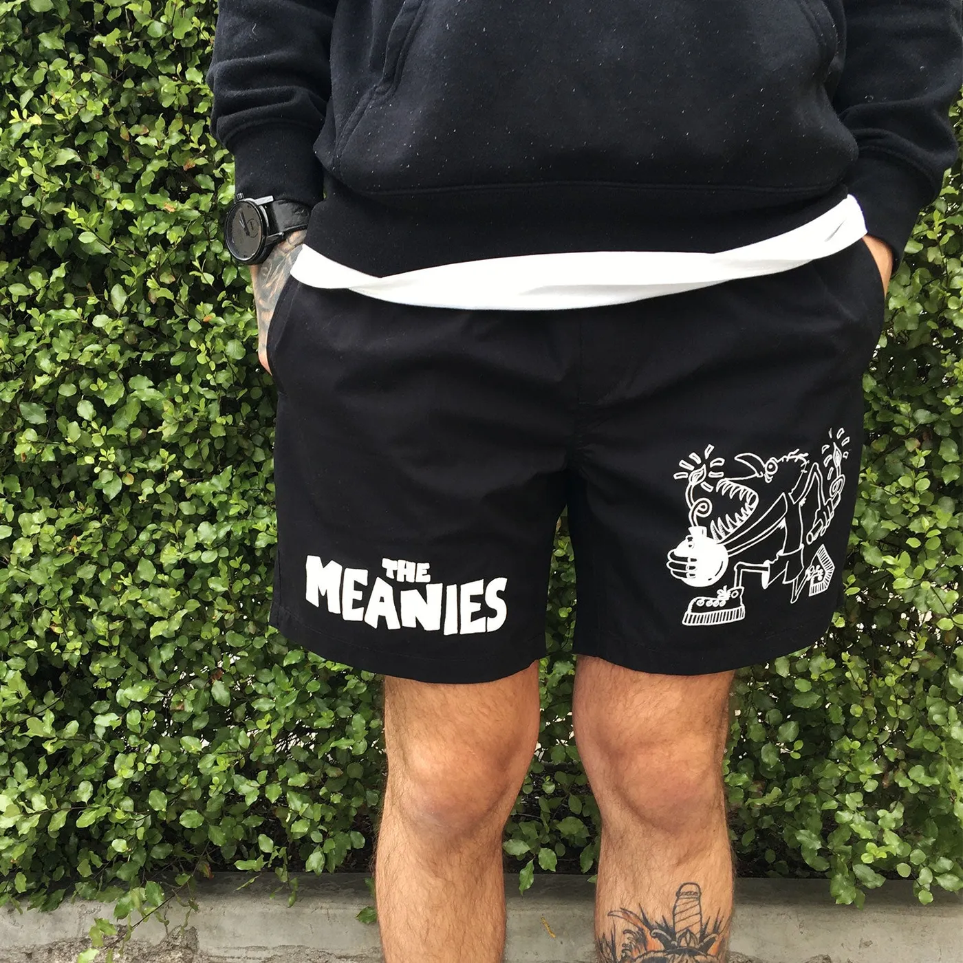 The Meanies Bomb Runner Beach Shorts (Black)