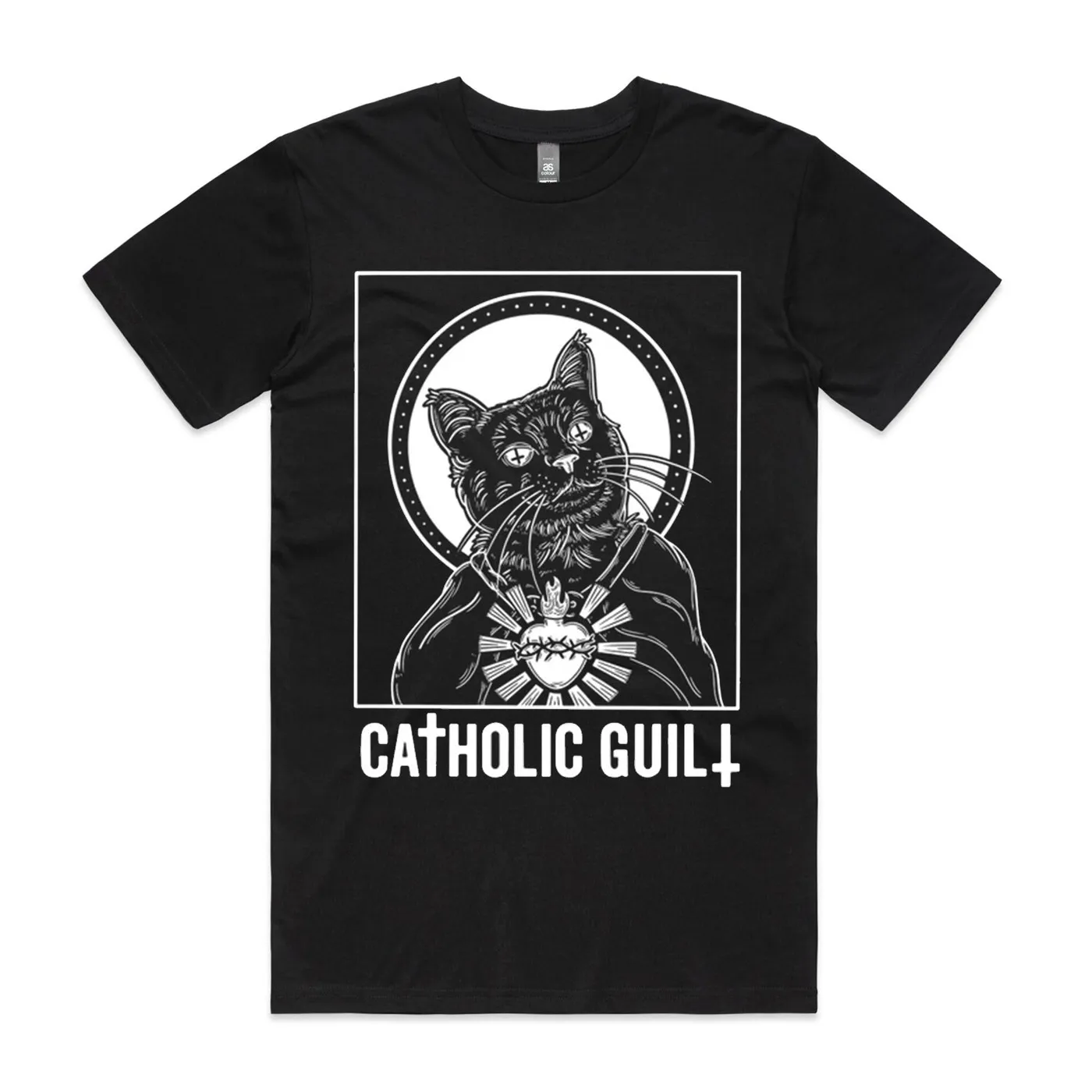 Catholic Guilt Lucy Furr Front T-Shirt (Black)