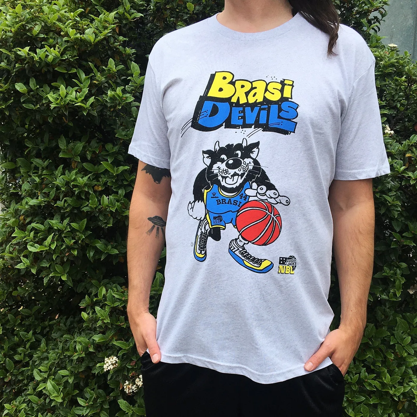 Luca Brasi Slam Dunk Devil Tee (White Marle)