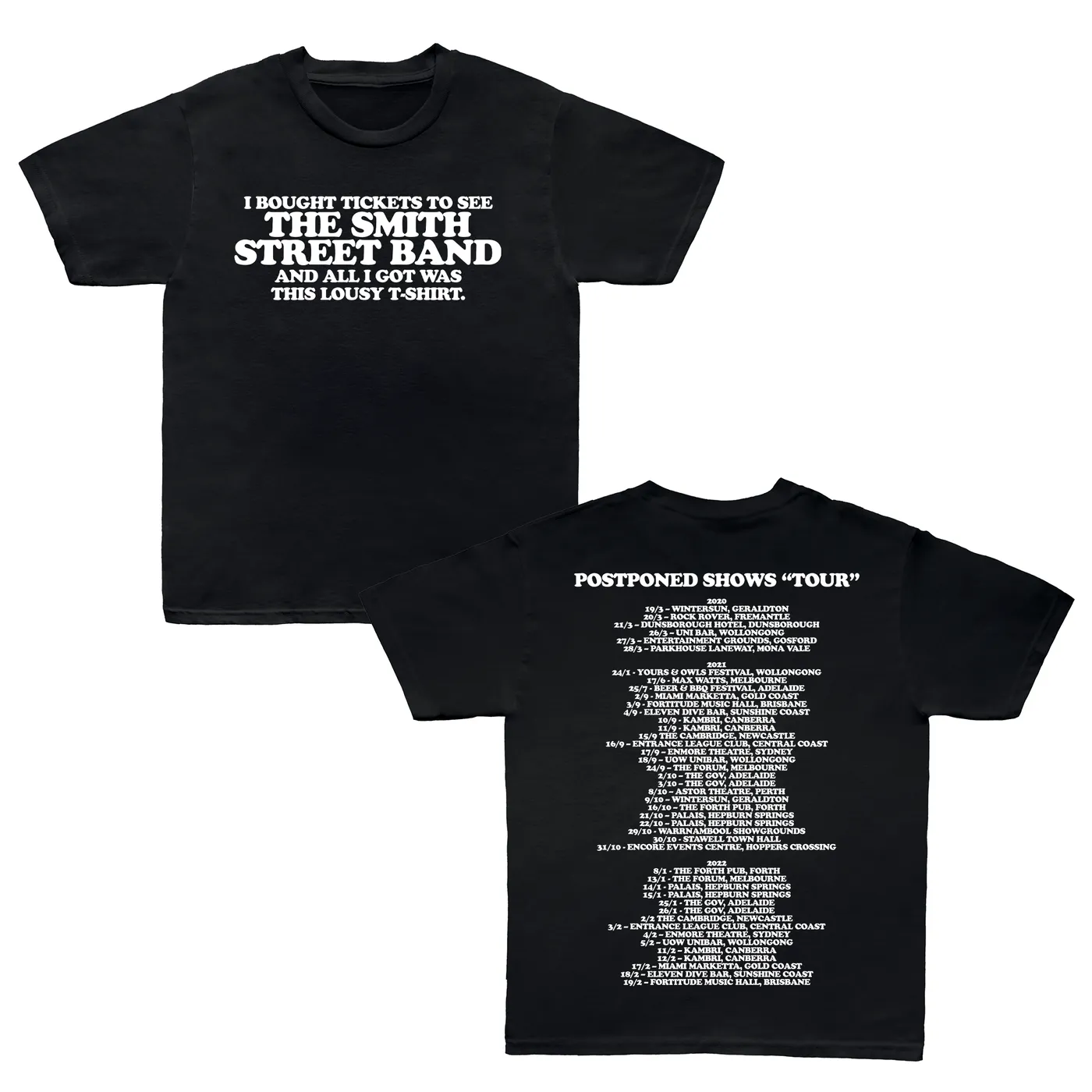 The Smith Street Band Postponed Tour T-Shirt (Black)
