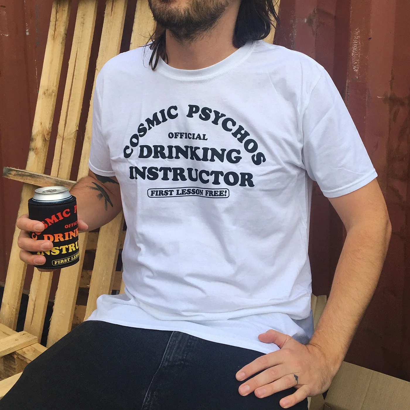 Cosmic Psychos Drinking Instructor Tee (White)
