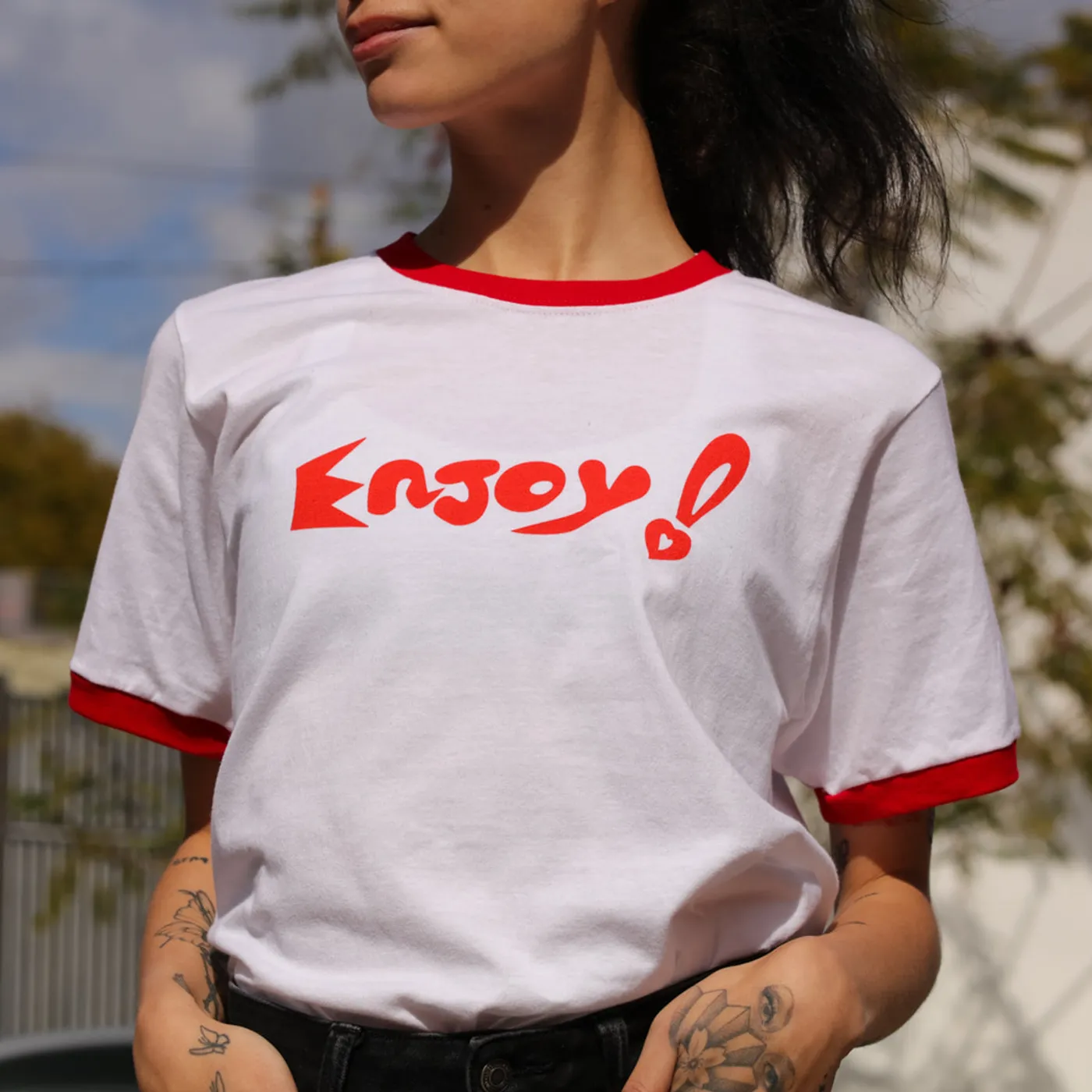 Descendents Enjoy! Ringer Tee (White/Red)
