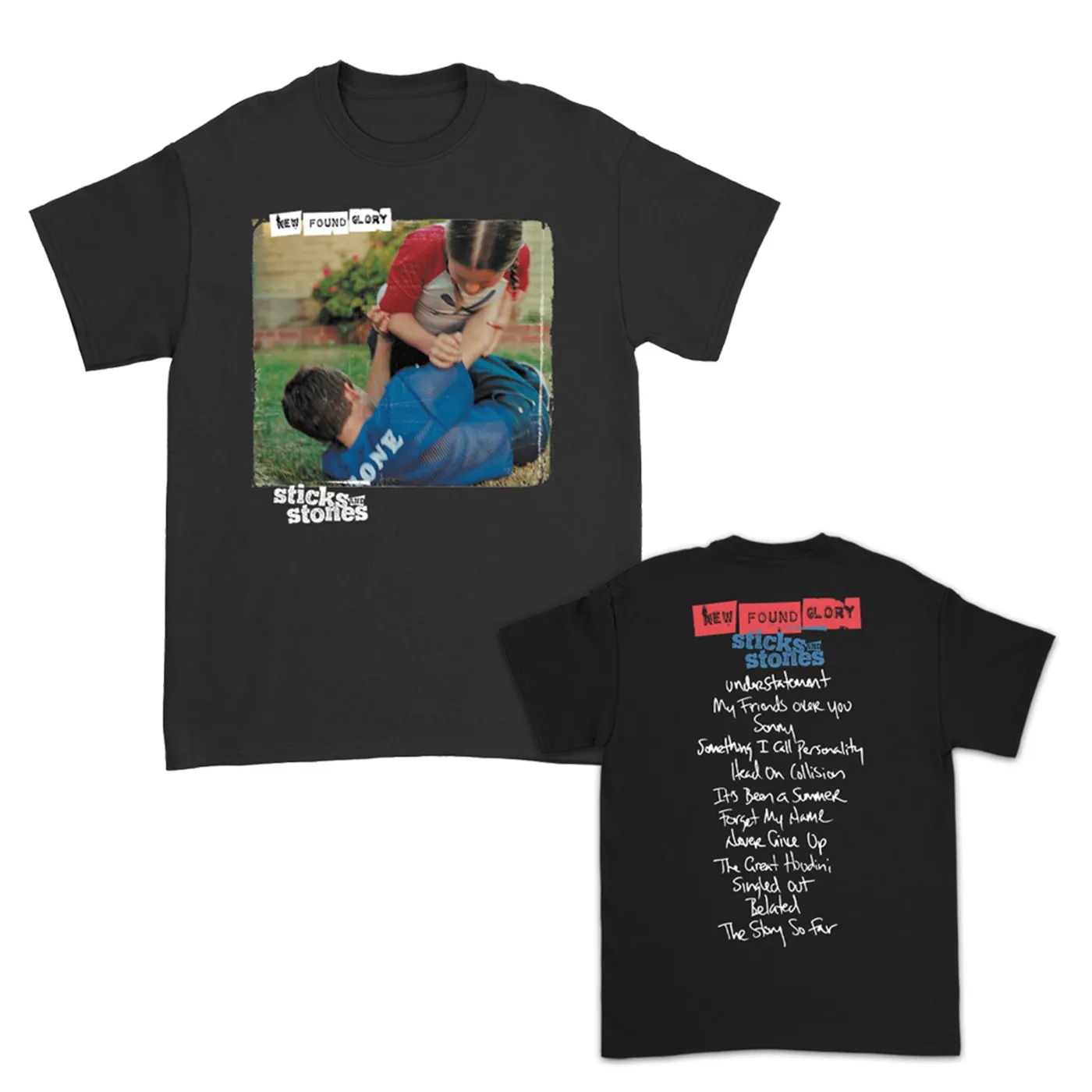 New Found Glory Sticks and Stones Tracklist Tee (Black)