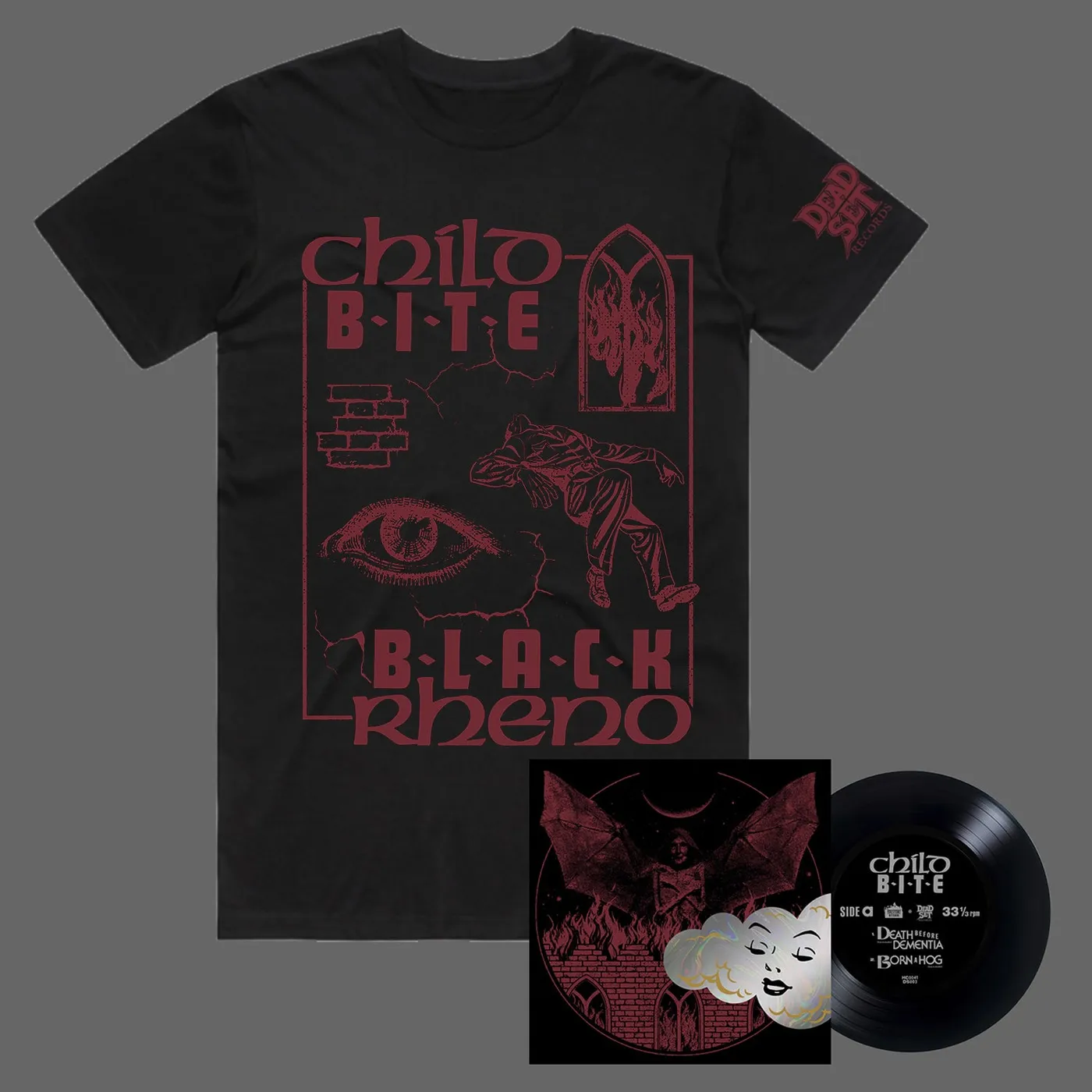 Black Rheno/Child Bite Split 7” + T-Shirt