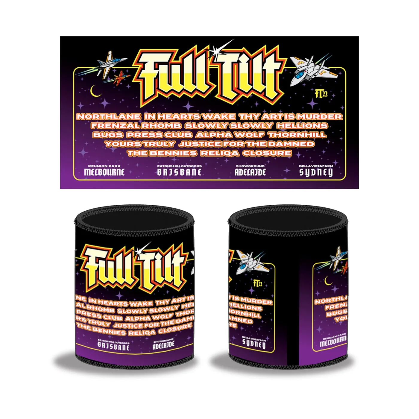 Fulltilt Full Tilt Festival Line Up Stubby Holder