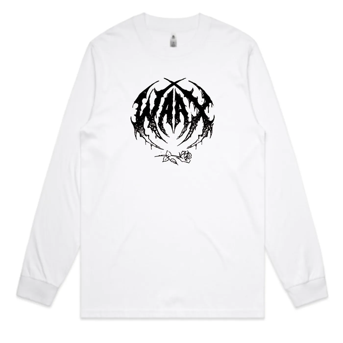 WAAX Old School Death Metal Logo Longsleeve (White)