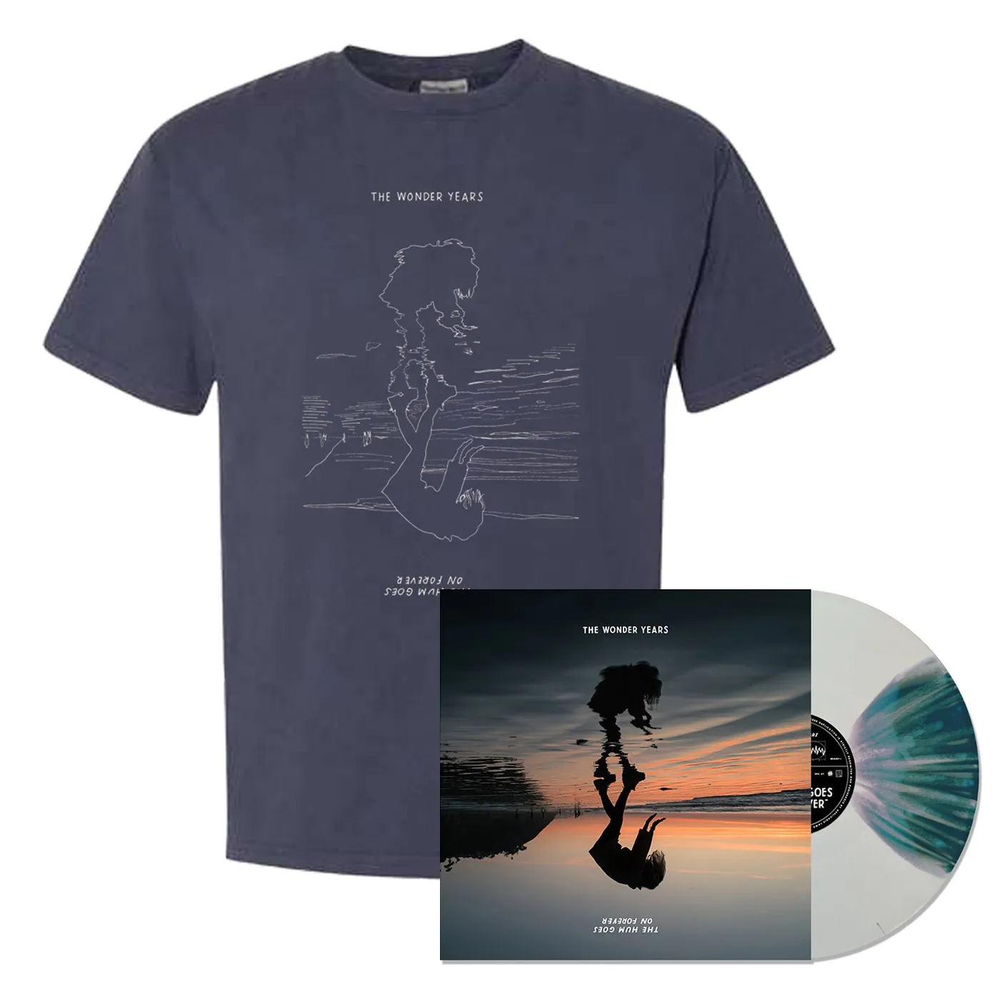 The Wonder Years The Hum Goes On Forever LP (Blue Butterfly Variant) + T-Shirt Bundle