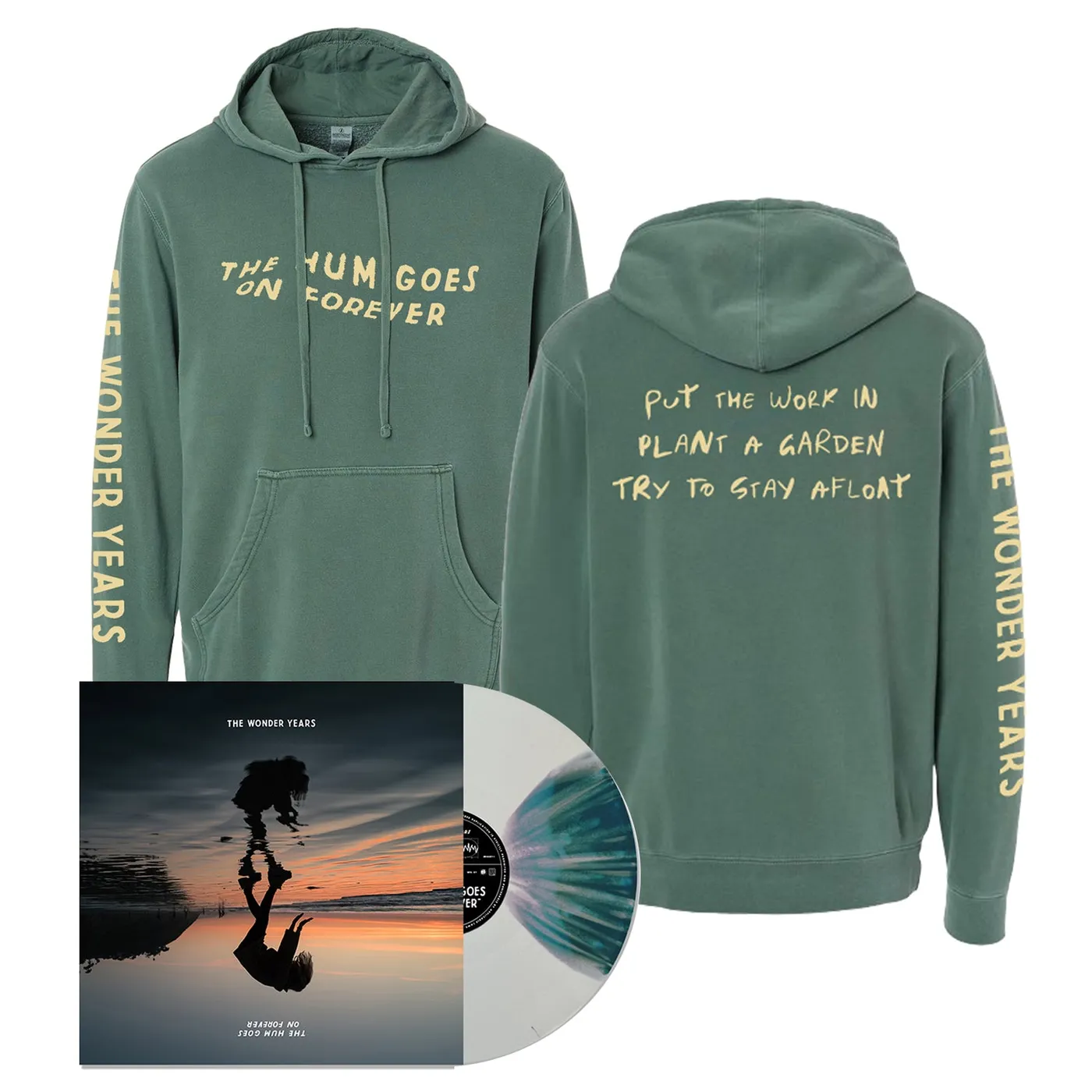 The Wonder Years The Hum Goes On Forever LP (Blue Butterfly Variant) + Hoodie Bundle