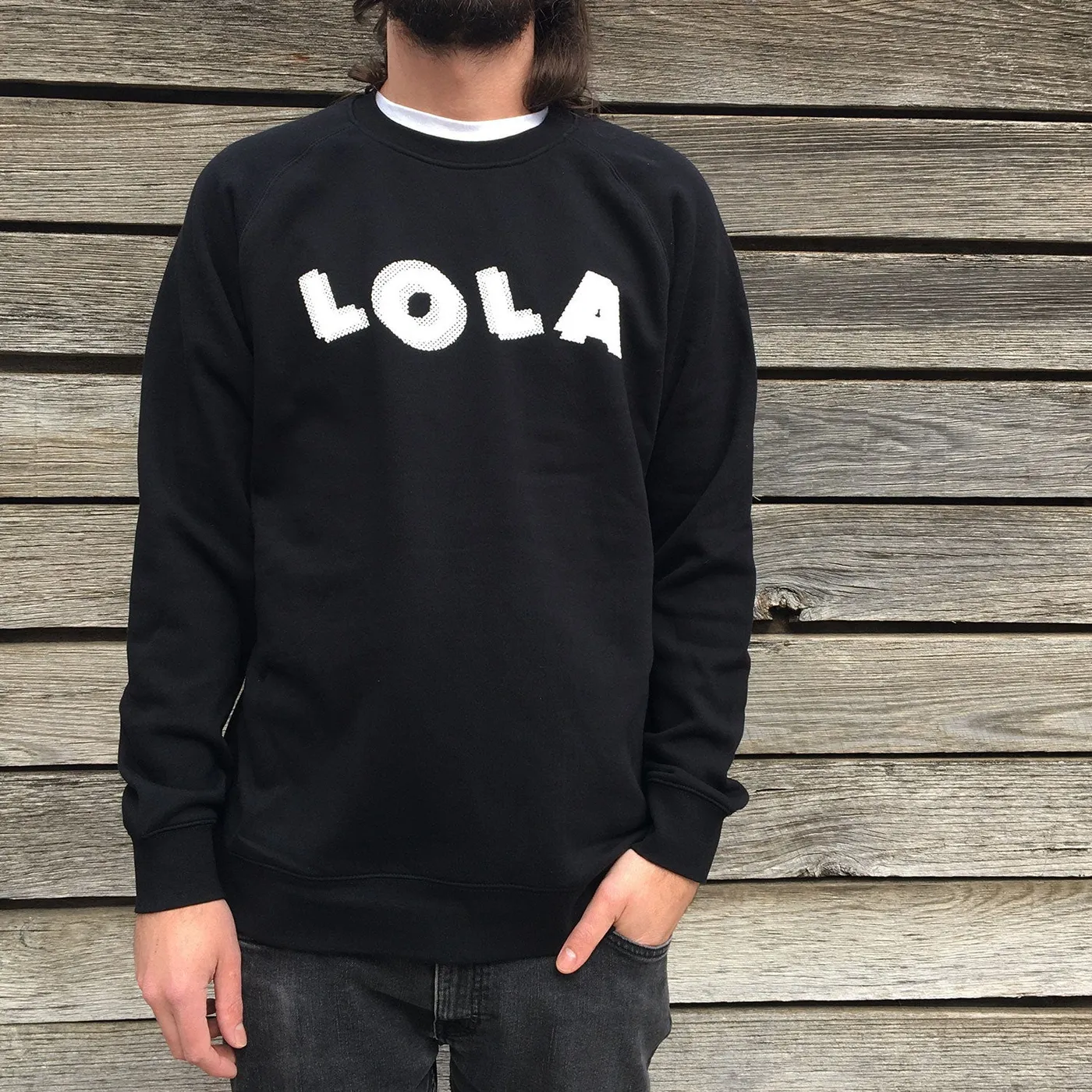 Lola Checker Logo Crewneck (Black)