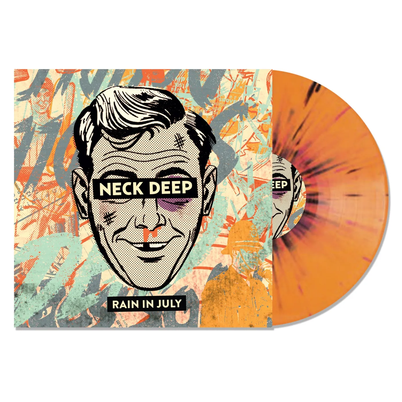 Neck Deep Rain In July 10yr Anniversary LP (Orange w/ Black & Pink Splatter) (Vinyl)
