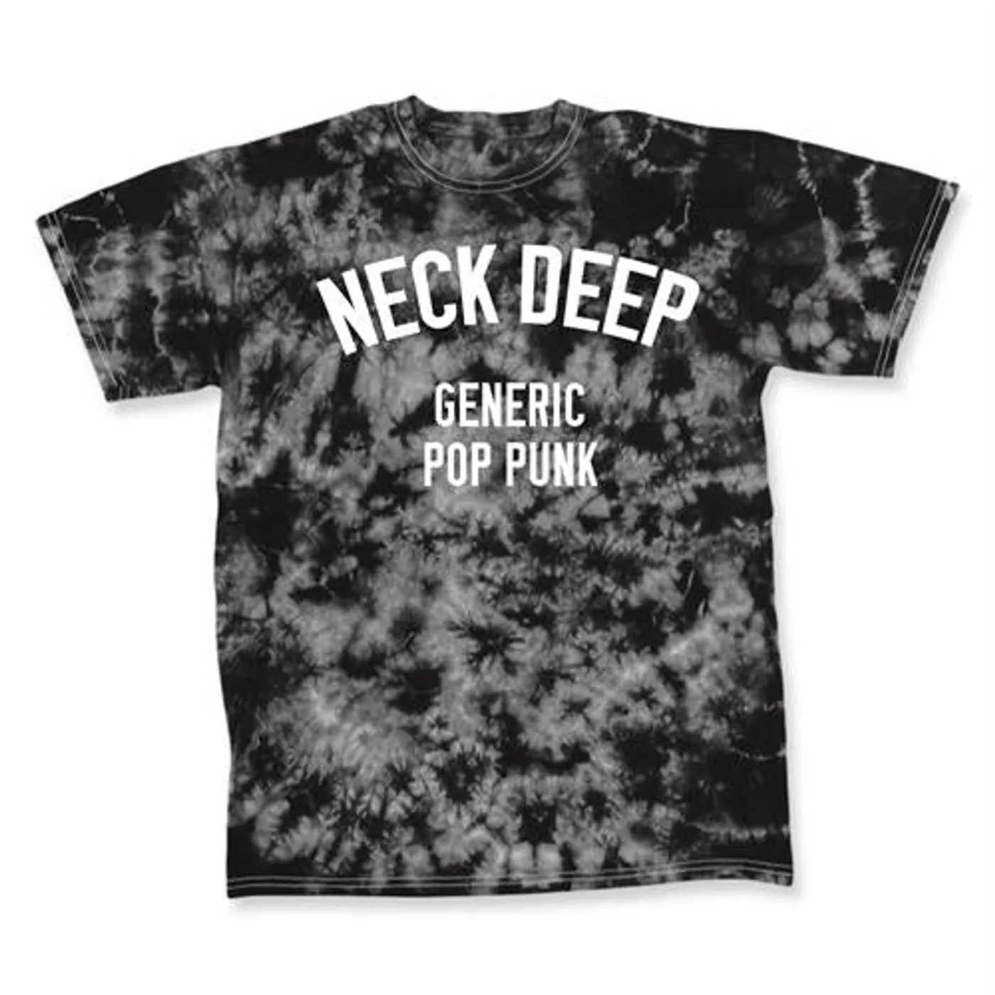 Neck Deep Generic Pop Punk Tie Dye Tee (Grey/Black)