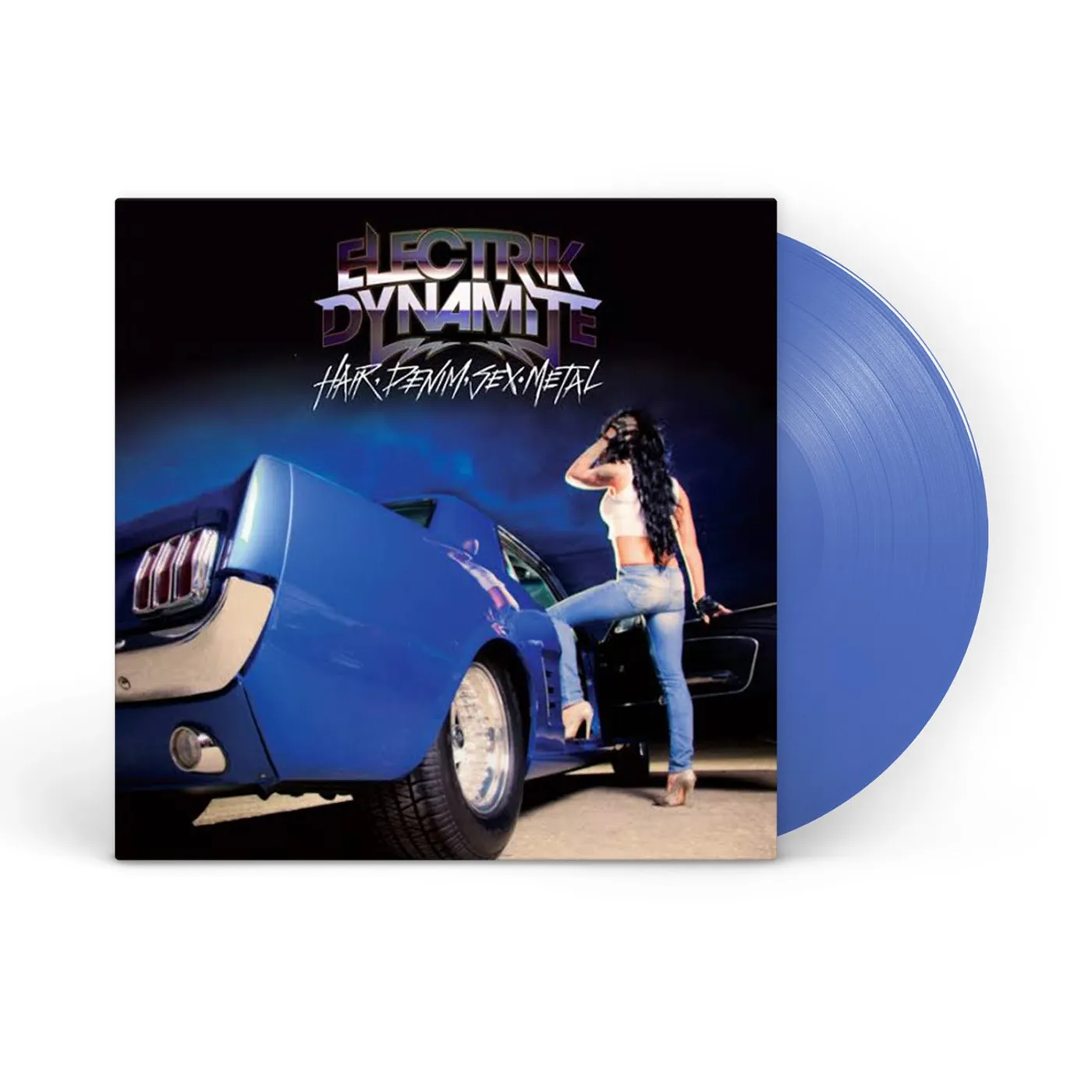 Electrik Dynamite Hair.Denim.Sex.Metal 12" LP (11th Anniversary Fan Edition on Mustang Blue Vinyl)