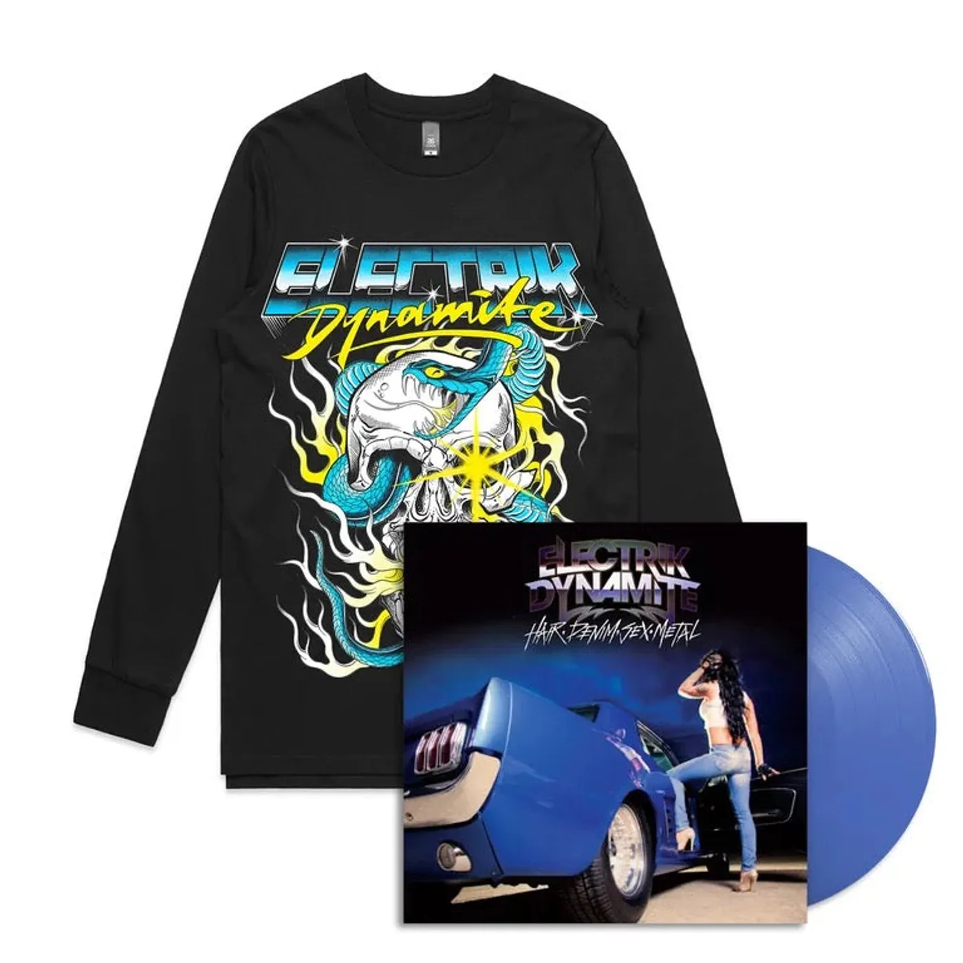 Electrik Dynamite Hair.Denim.Sex.Metal 12" LP (Longsleeve Bundle)
