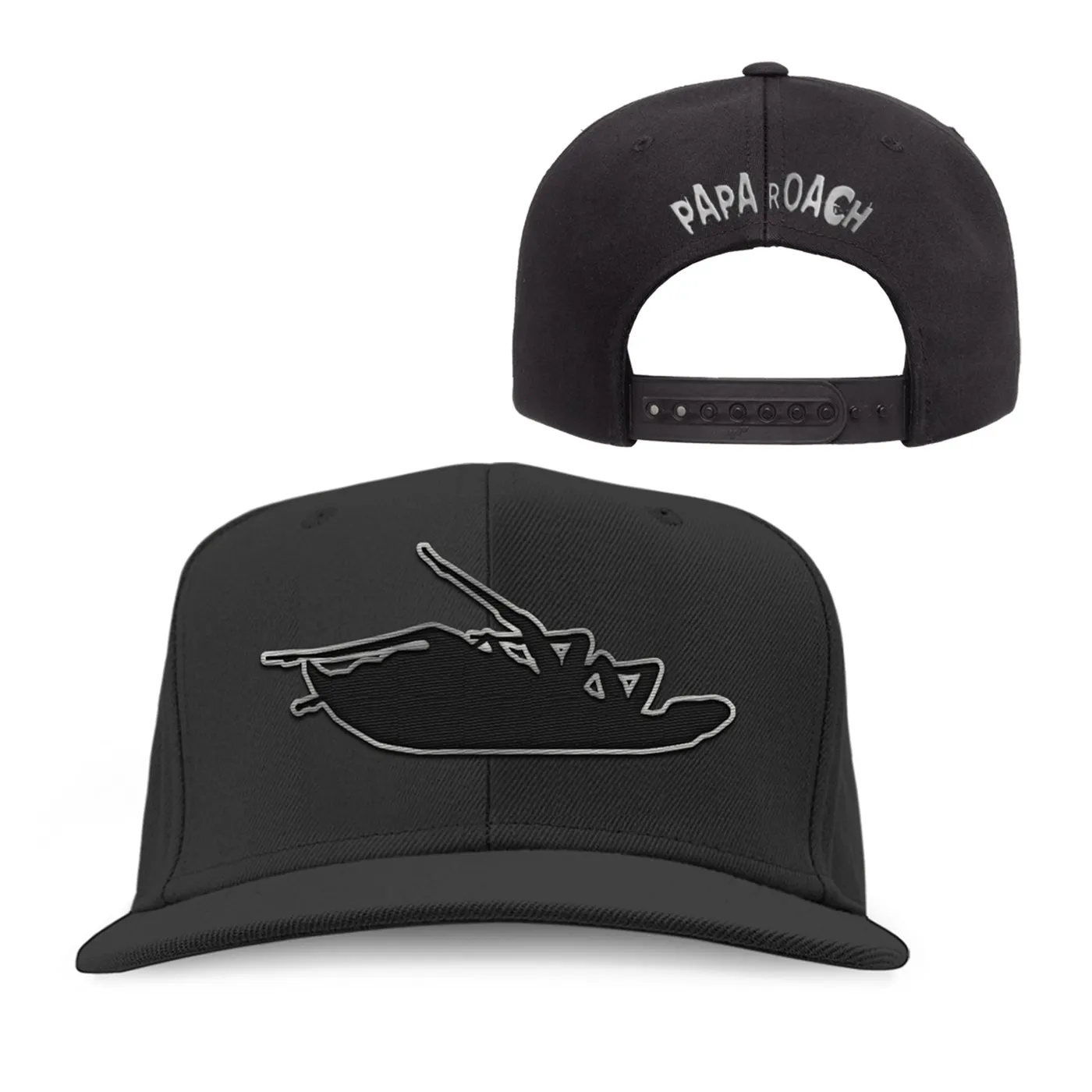 Papa Roach Roach Silver Blackout Snapback