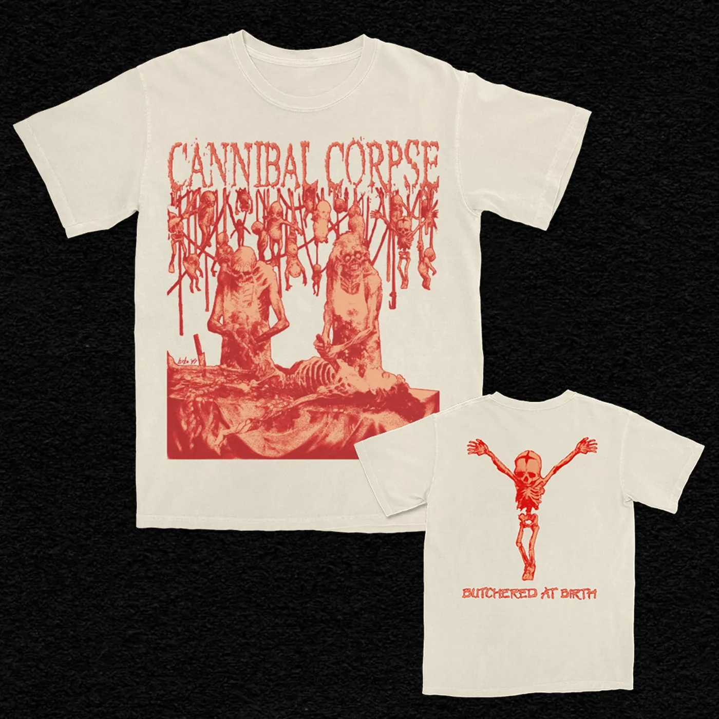Cannibal Corpse Butchered At Birth Boot T-Shirt (Ivory)