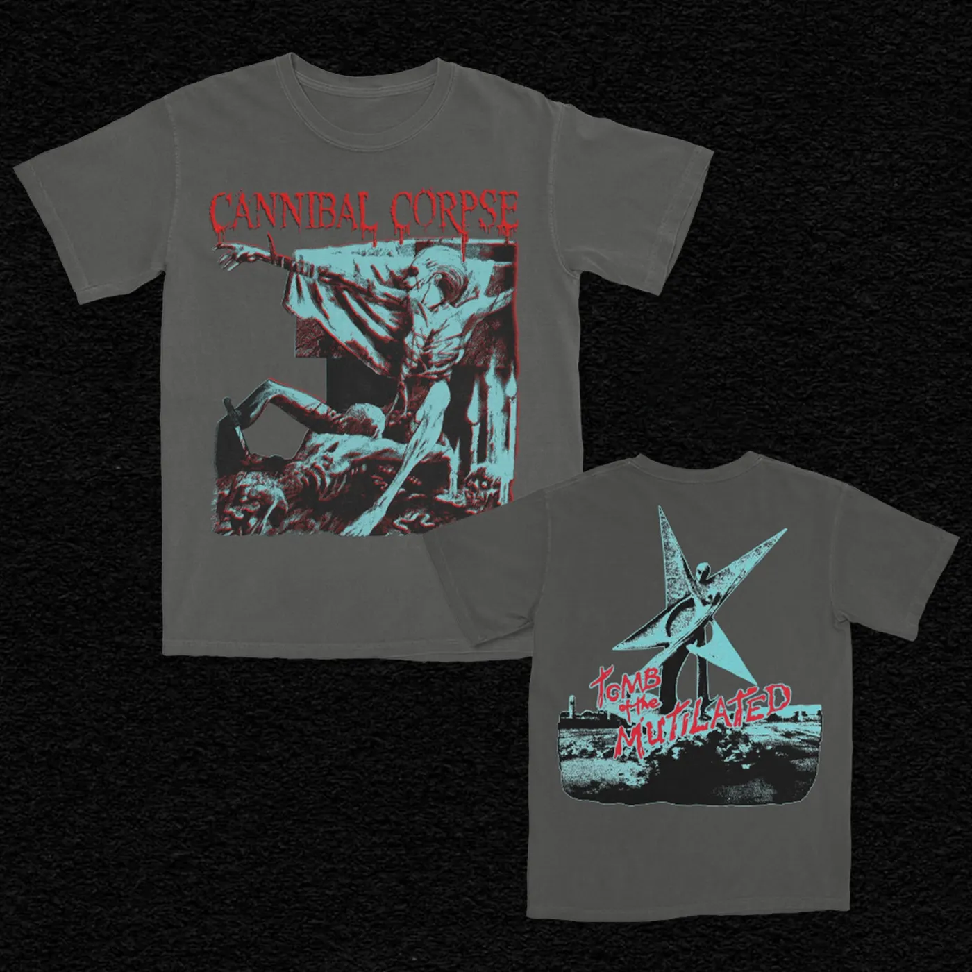 Cannibal Corpse Tomb Of The Mutilated Boot T-Shirt (Charcoal)